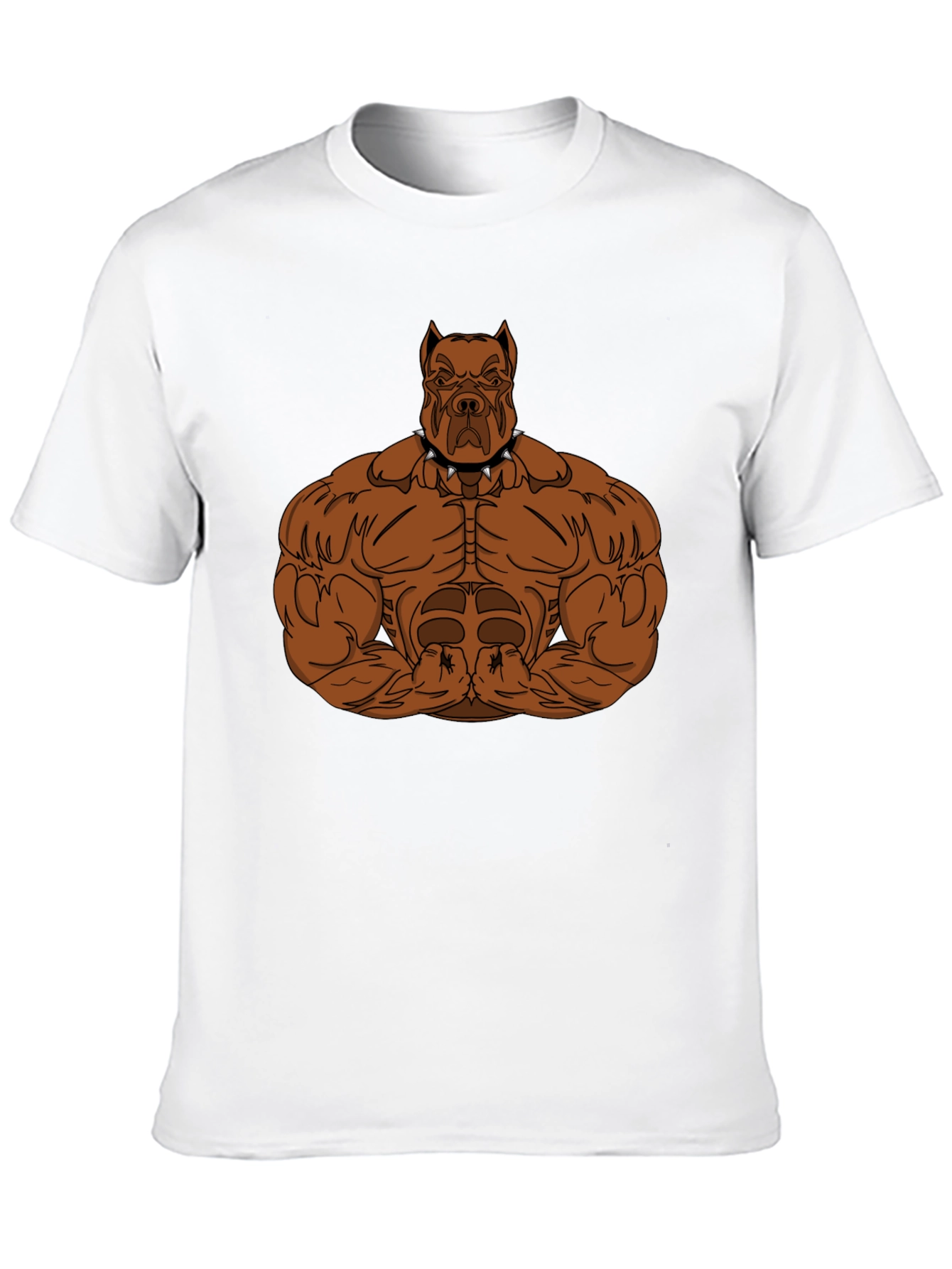Black Muscular Dog Graphic Tee - Black Cotton T-Shirt view 10