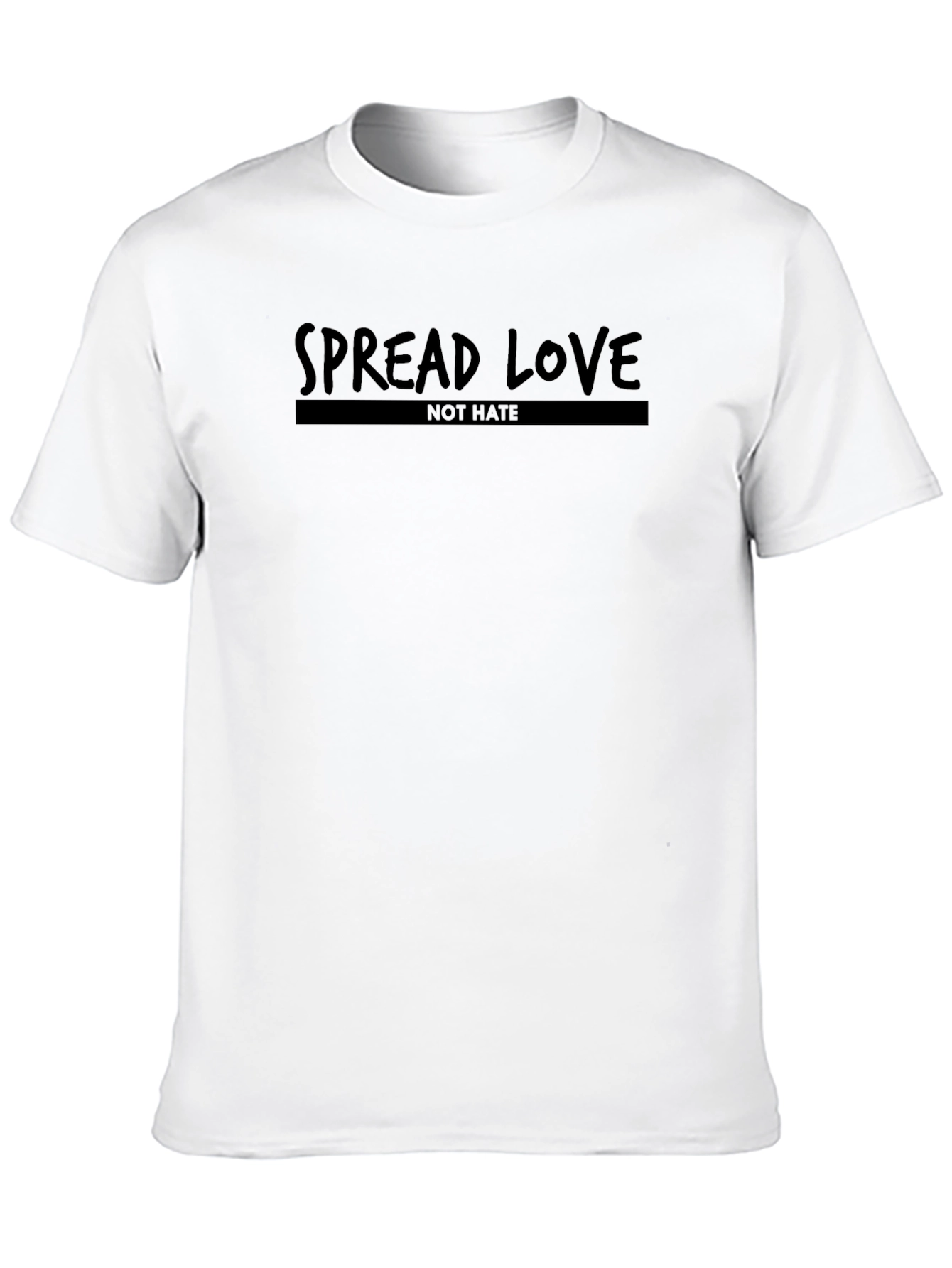 Black Spread Love Not Hate Black Graphic T-Shirt view 10