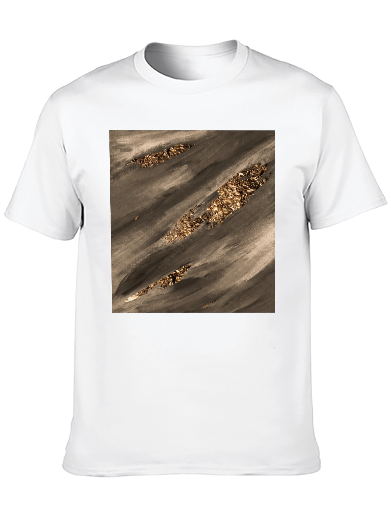 Black Abstract Gold Foil Art Black T-Shirt view 10