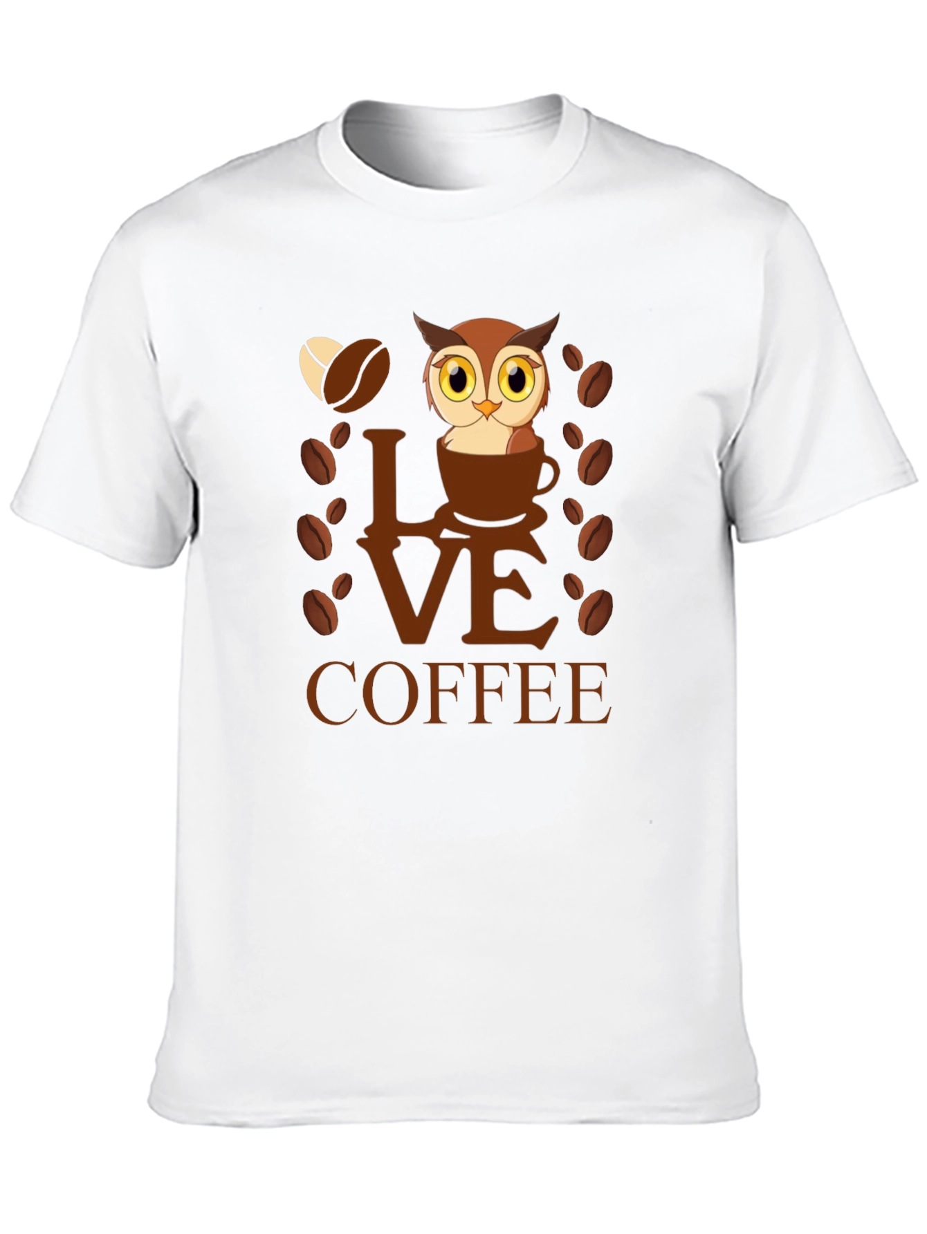 Black Owl Love Coffee Graphic T-Shirt view 10