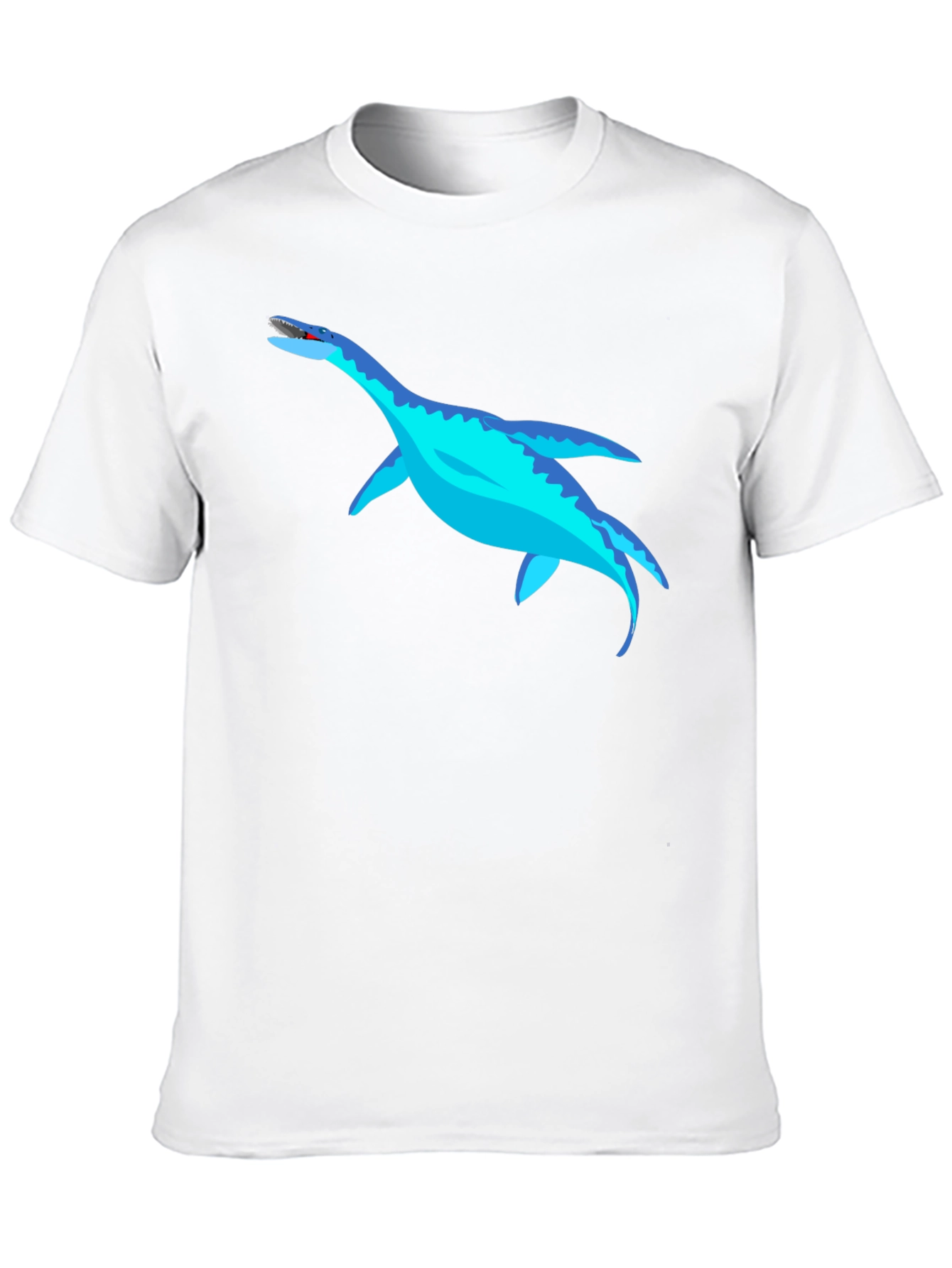 Black Cool Plesiosaur Graphic Tee - Black Cotton T-Shirt view 10