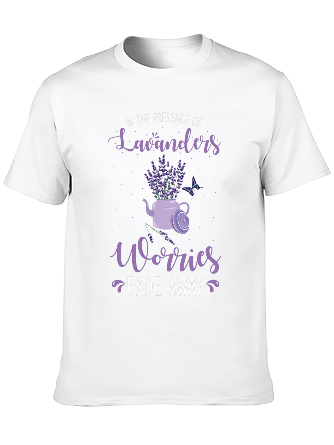 Black Lavender Lovers Tee: Worries Fade Away view 10
