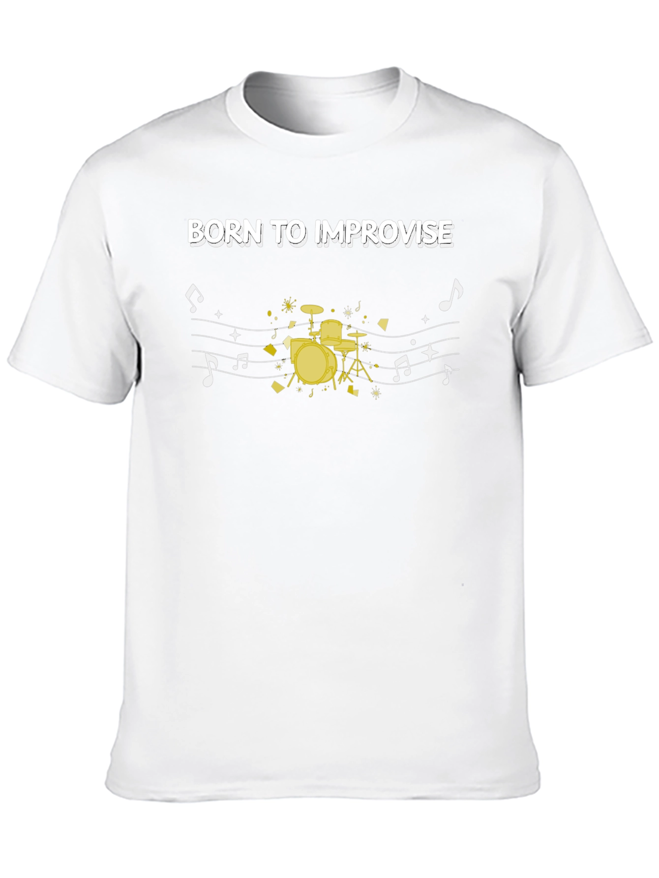 Black Born To Improvise Drum Kit Black T-Shirt view 10