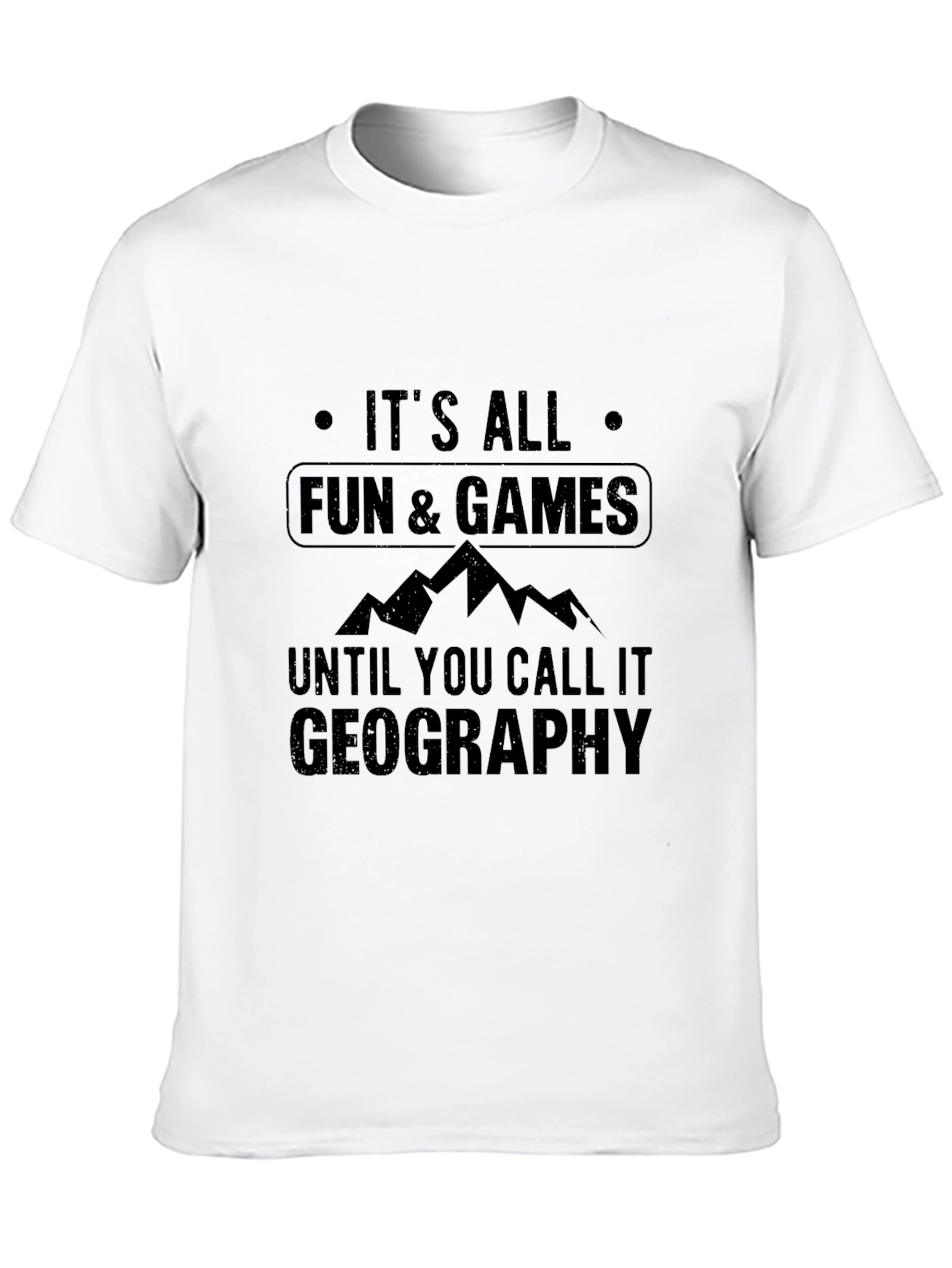 Black Funny Geography T-Shirt: It's All Fun & Games view 10
