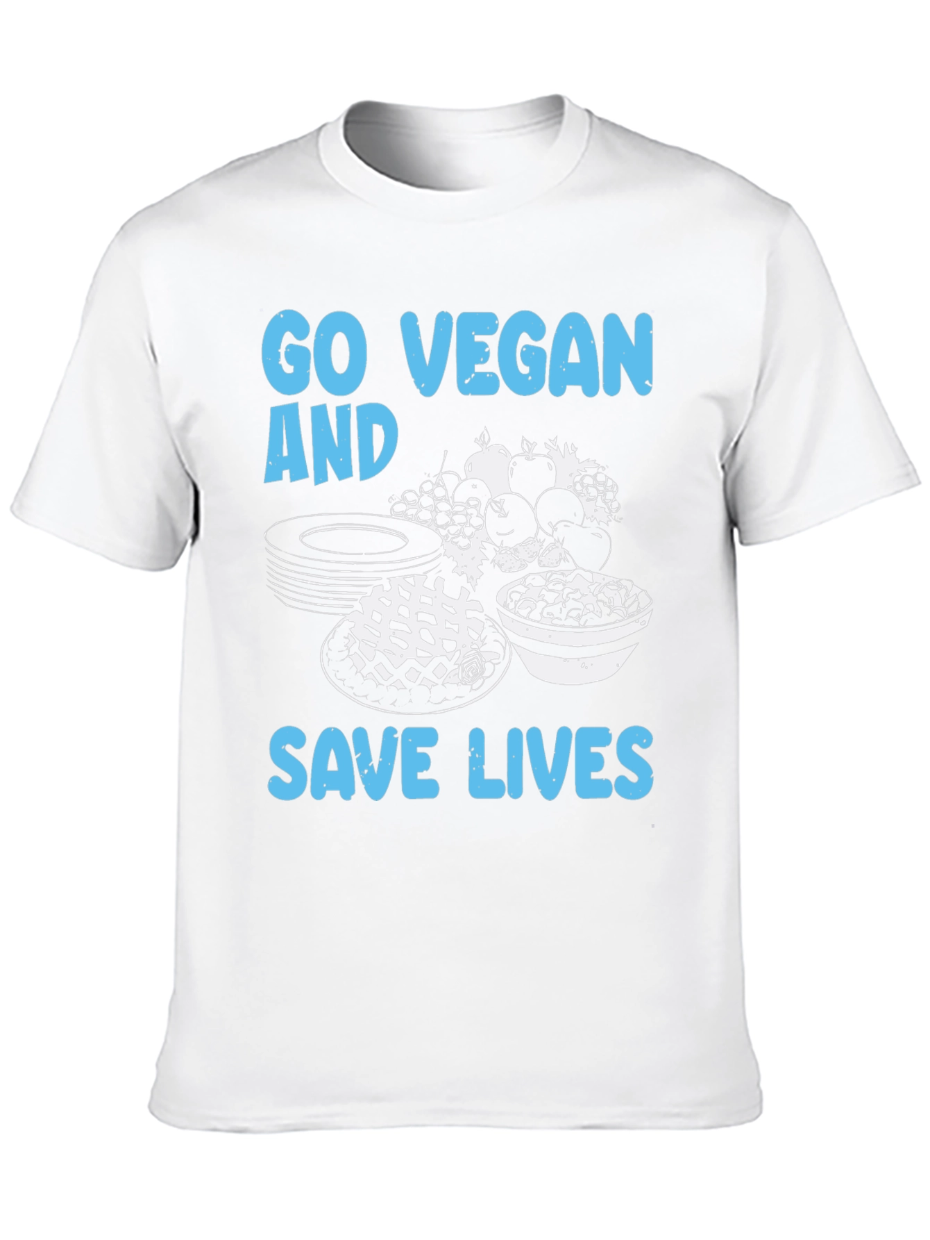 Black Go Vegan Save Lives T-Shirt view 10