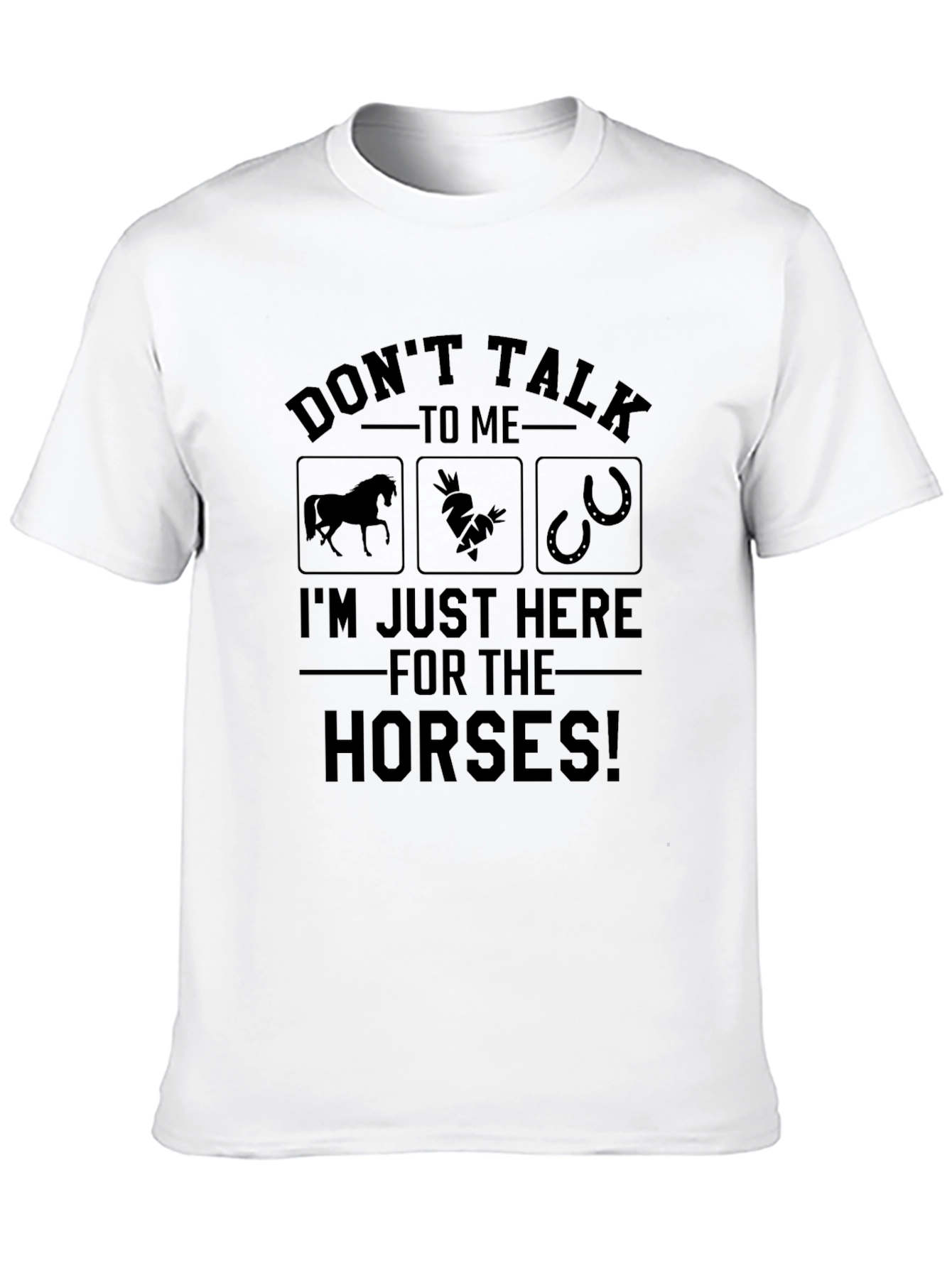 Black Funny Horse Lover T-Shirt: Don't Talk, Just Horses! view 10