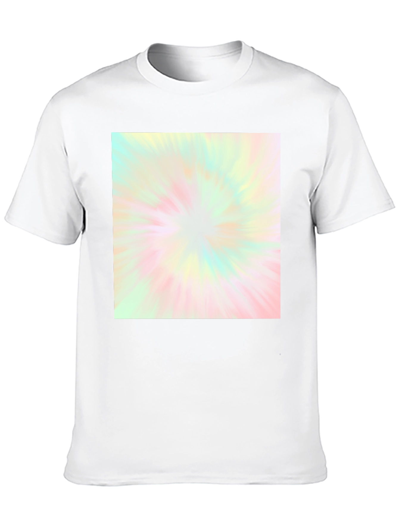 Black Unisex Black T-Shirt with Pastel Tie-Dye Burst Design view 10