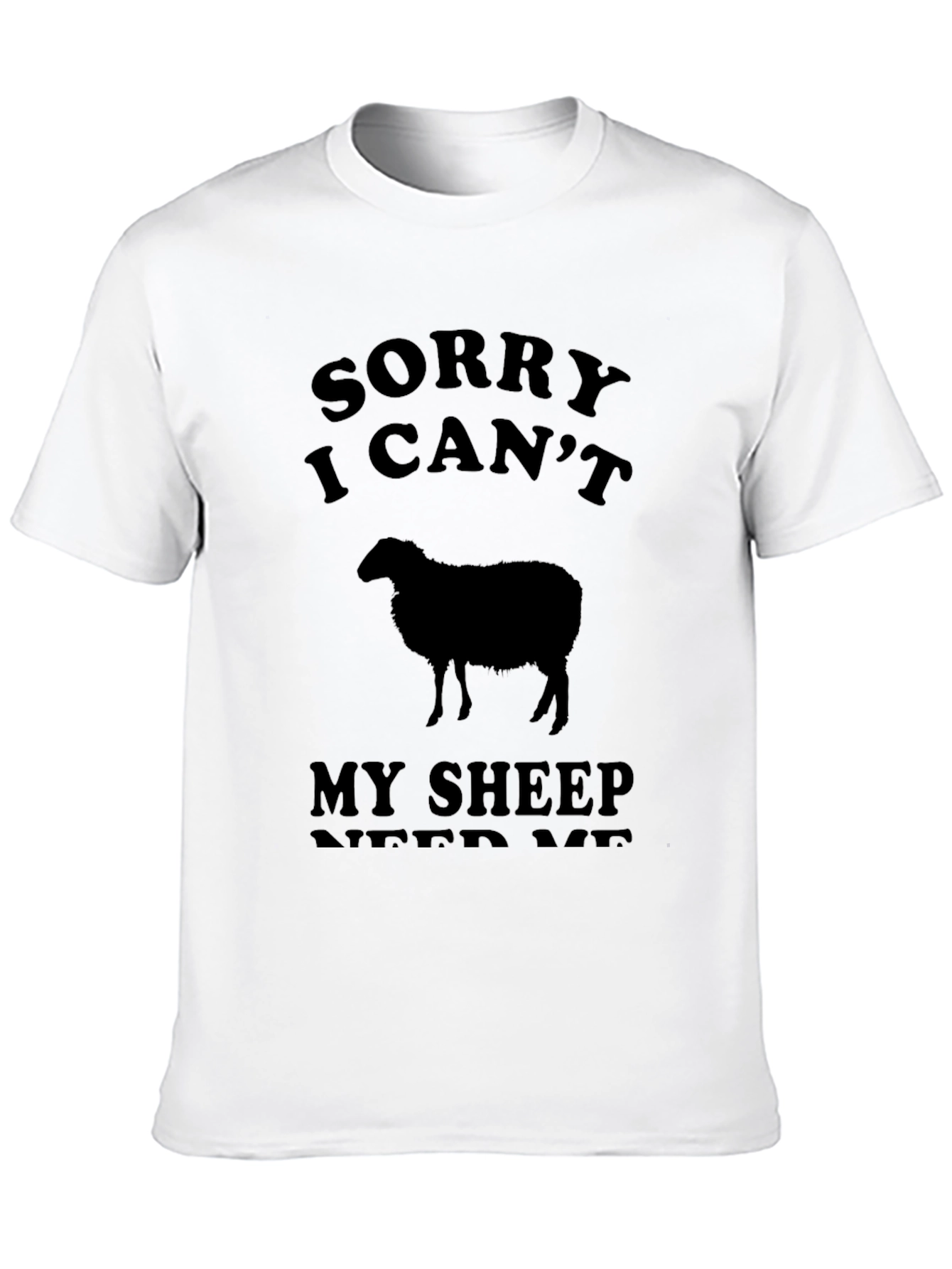 Black Sorry I Can't My Sheep Need Me Black T-Shirt view 10