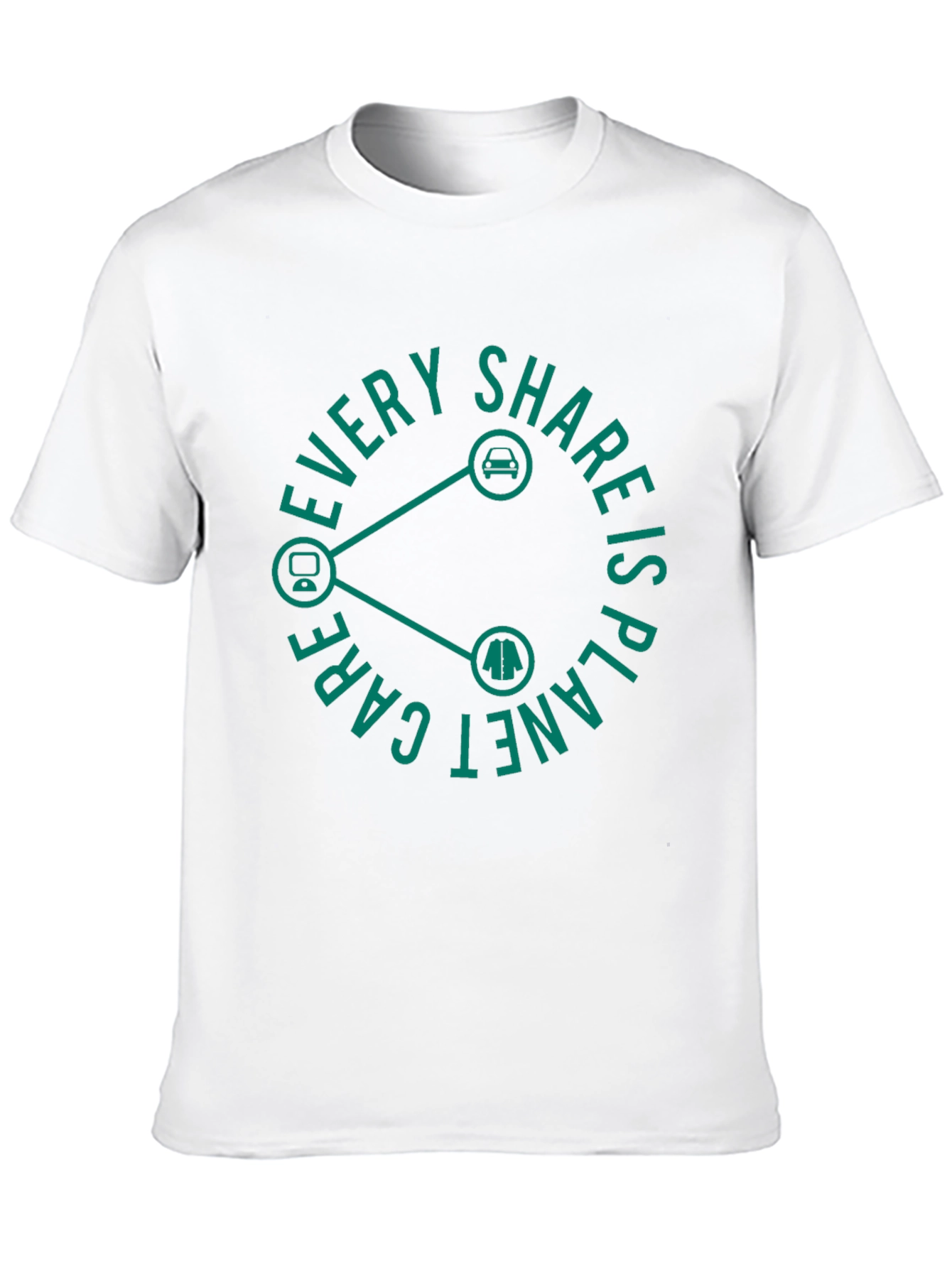 Black Eco-Friendly "Every Share is Planet Care" Black T-Shirt view 10