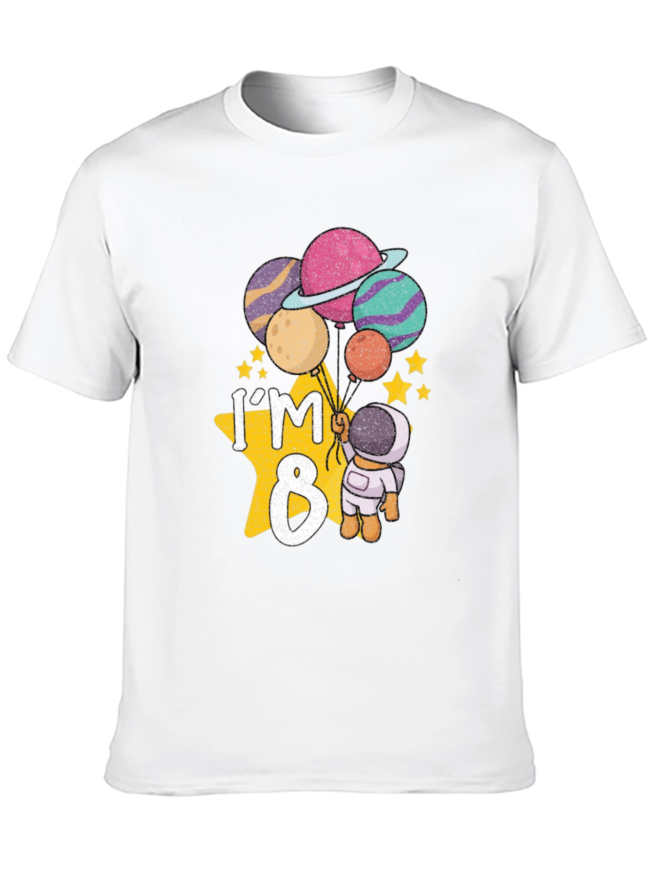 Black I'm 8 Birthday Astronaut T-Shirt view 10