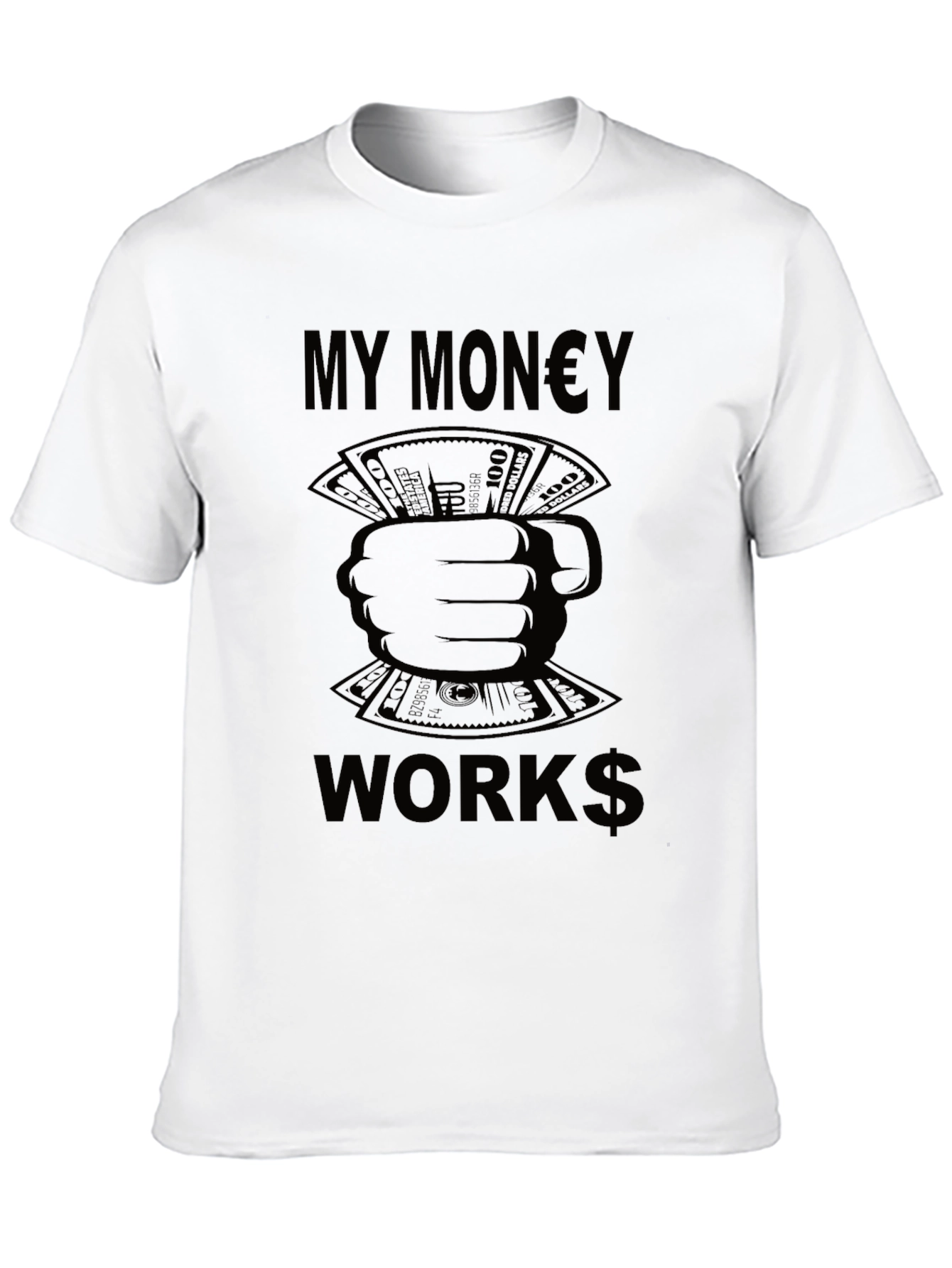 My Money Works Black Graphic Tee - 10