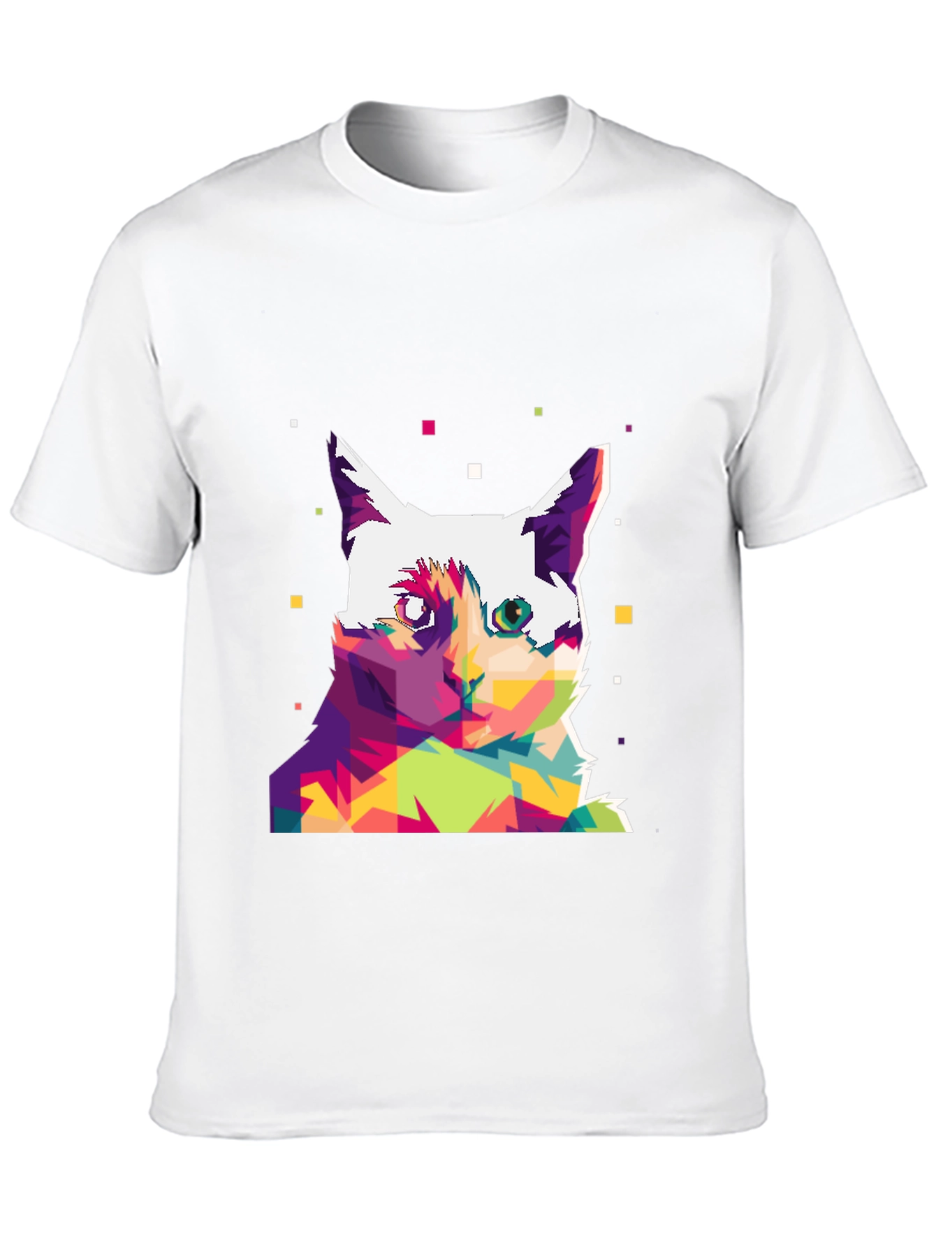 Black Abstract Cat Art Graphic Tee view 10