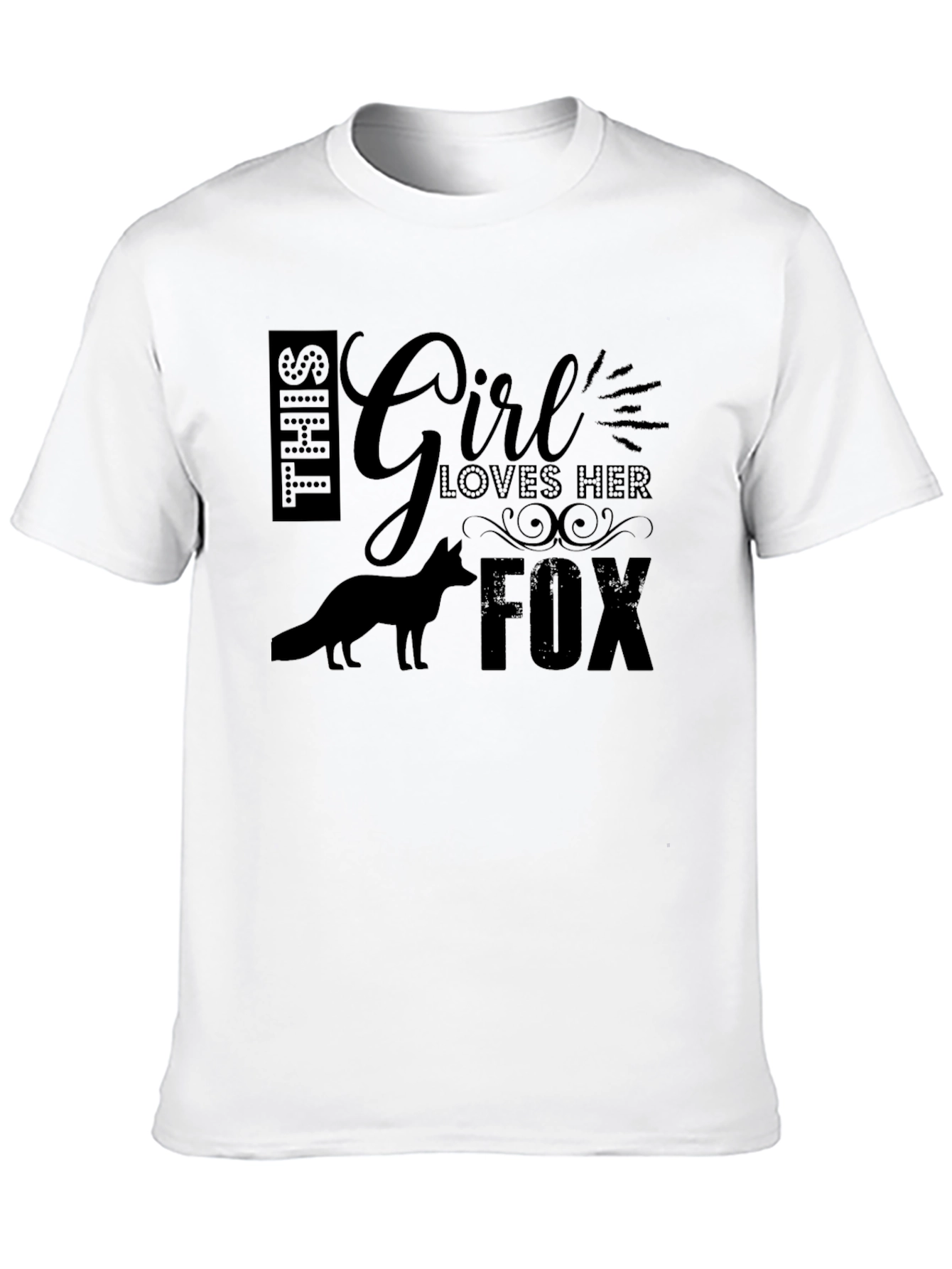 Black Girl Loves Her Fox Black T-Shirt view 10