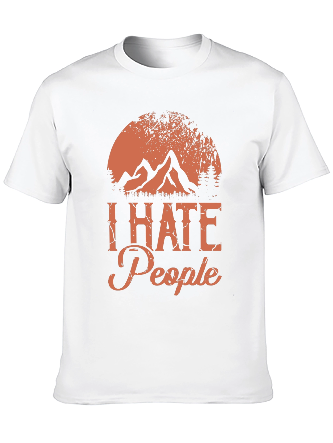 Black I Hate People Graphic Tee - Mountain Sunset Design view 10