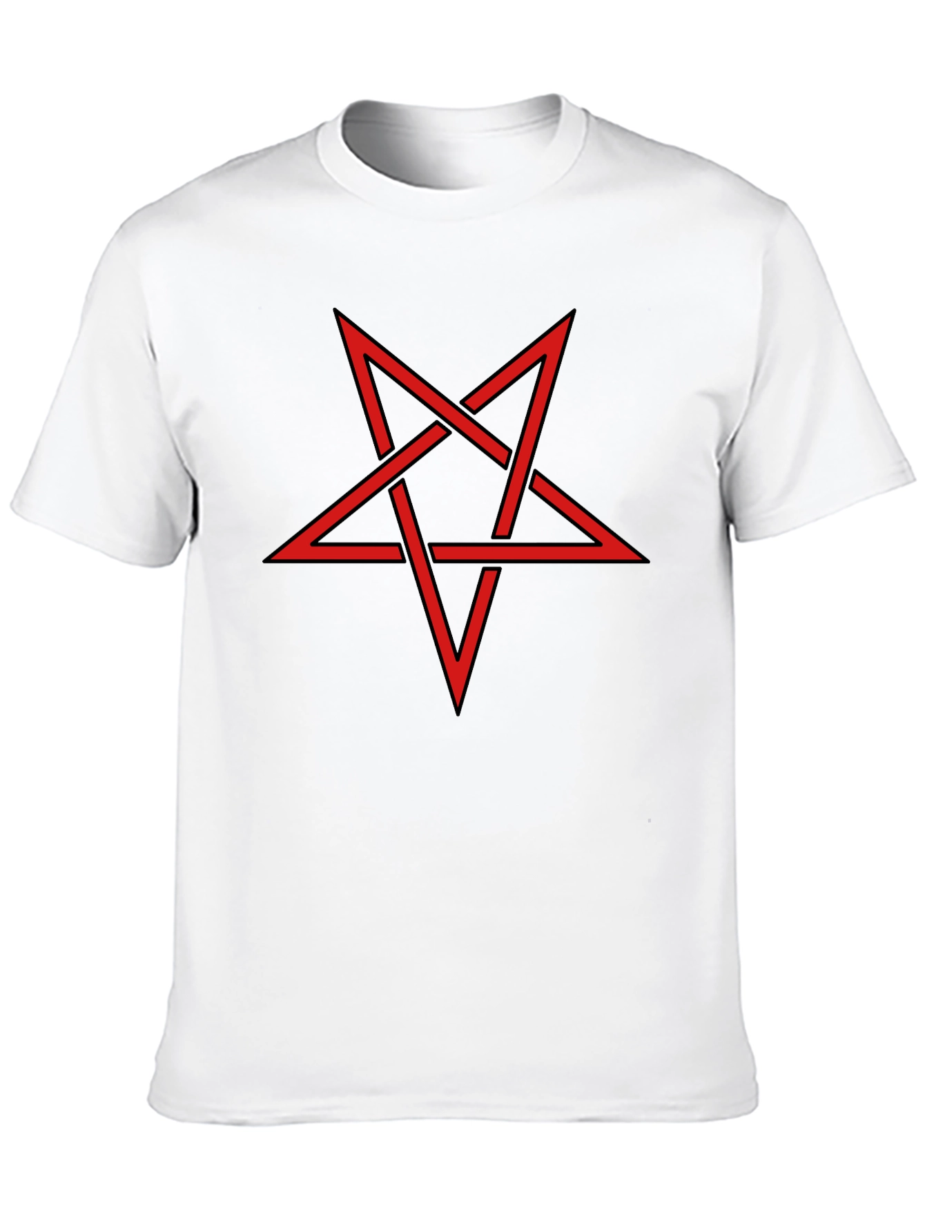 Black Red Pentagram Graphic Black T-Shirt view 10