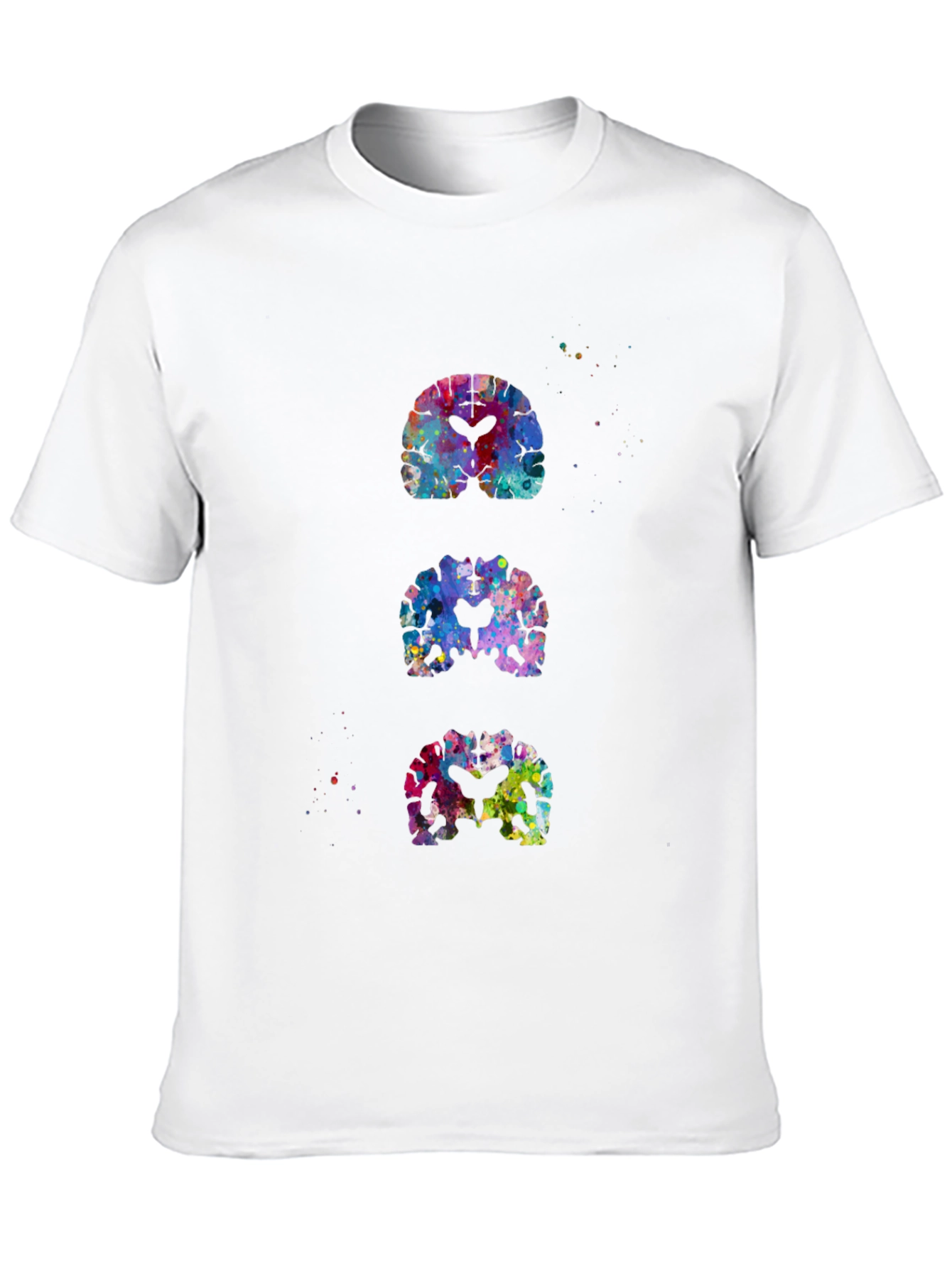 Black Colorful Brain Scan T-Shirt view 10