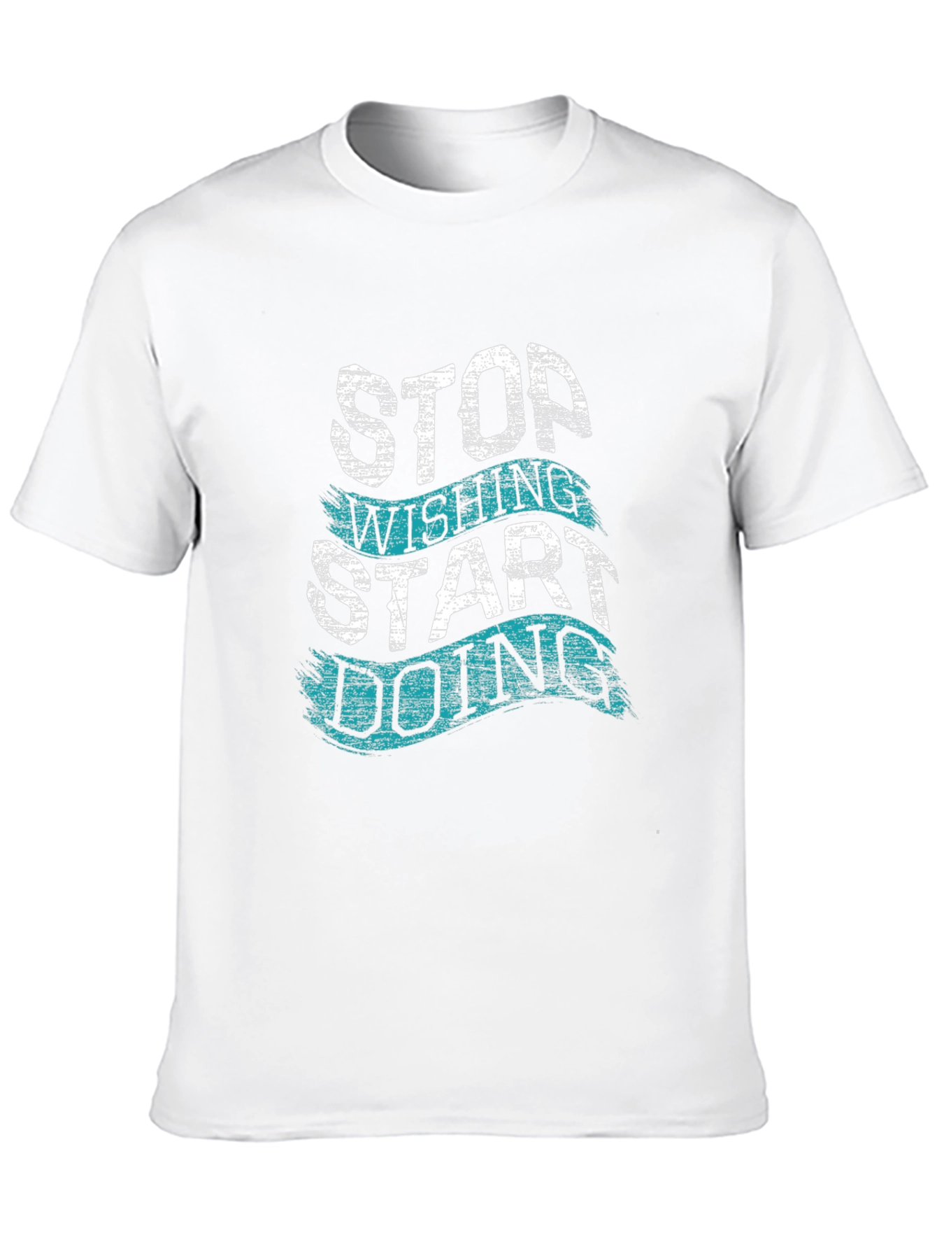 Black Motivational T-Shirt - Stop Wishing, Start Doing view 10