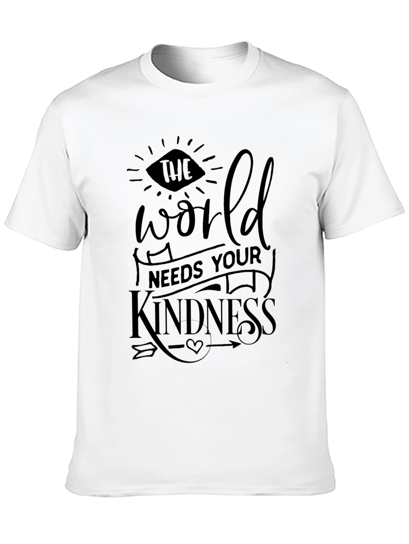 Black Kindness Graphic Print Black T-Shirt view 10