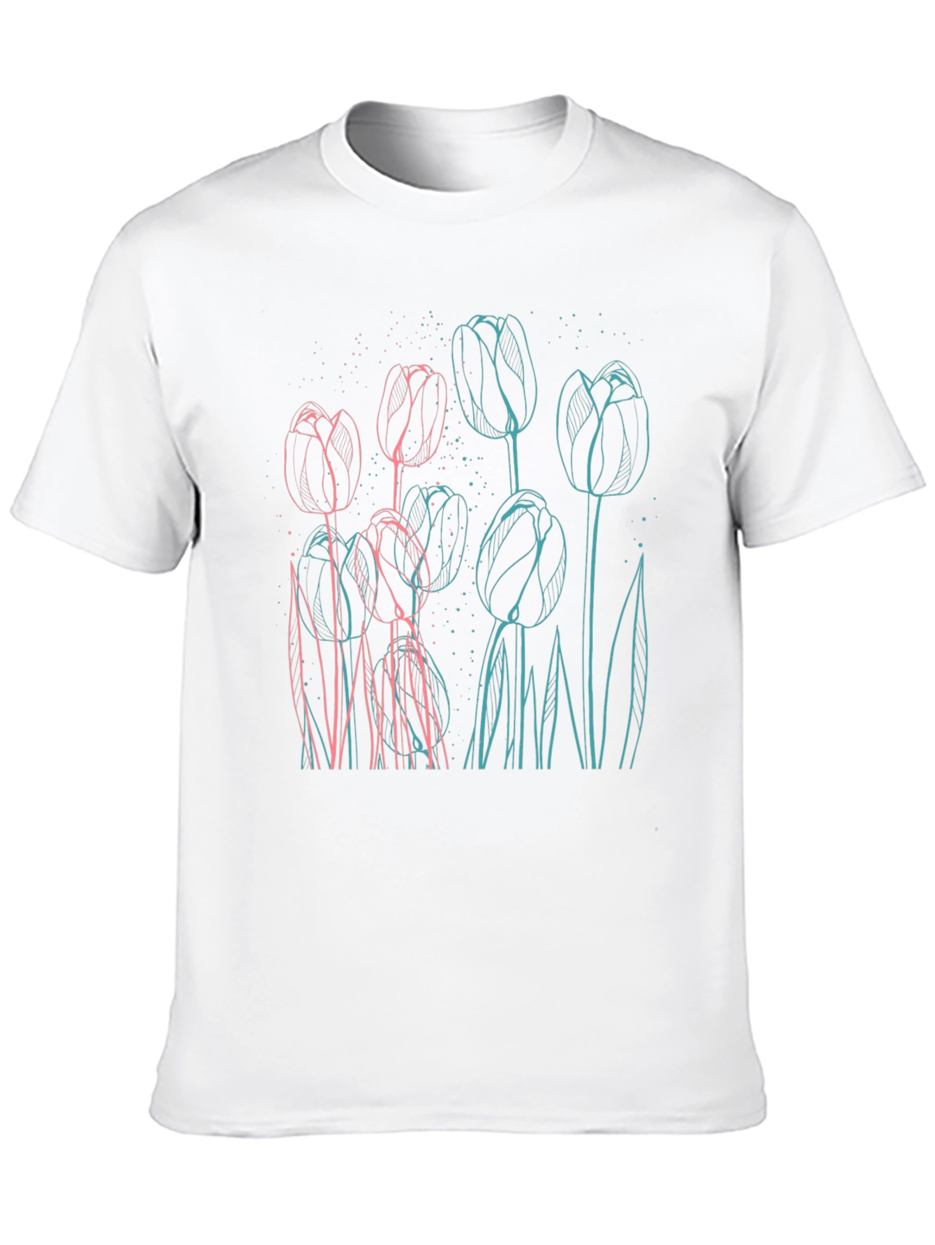 Black Floral Outline Graphic Tee - Modern Style view 10