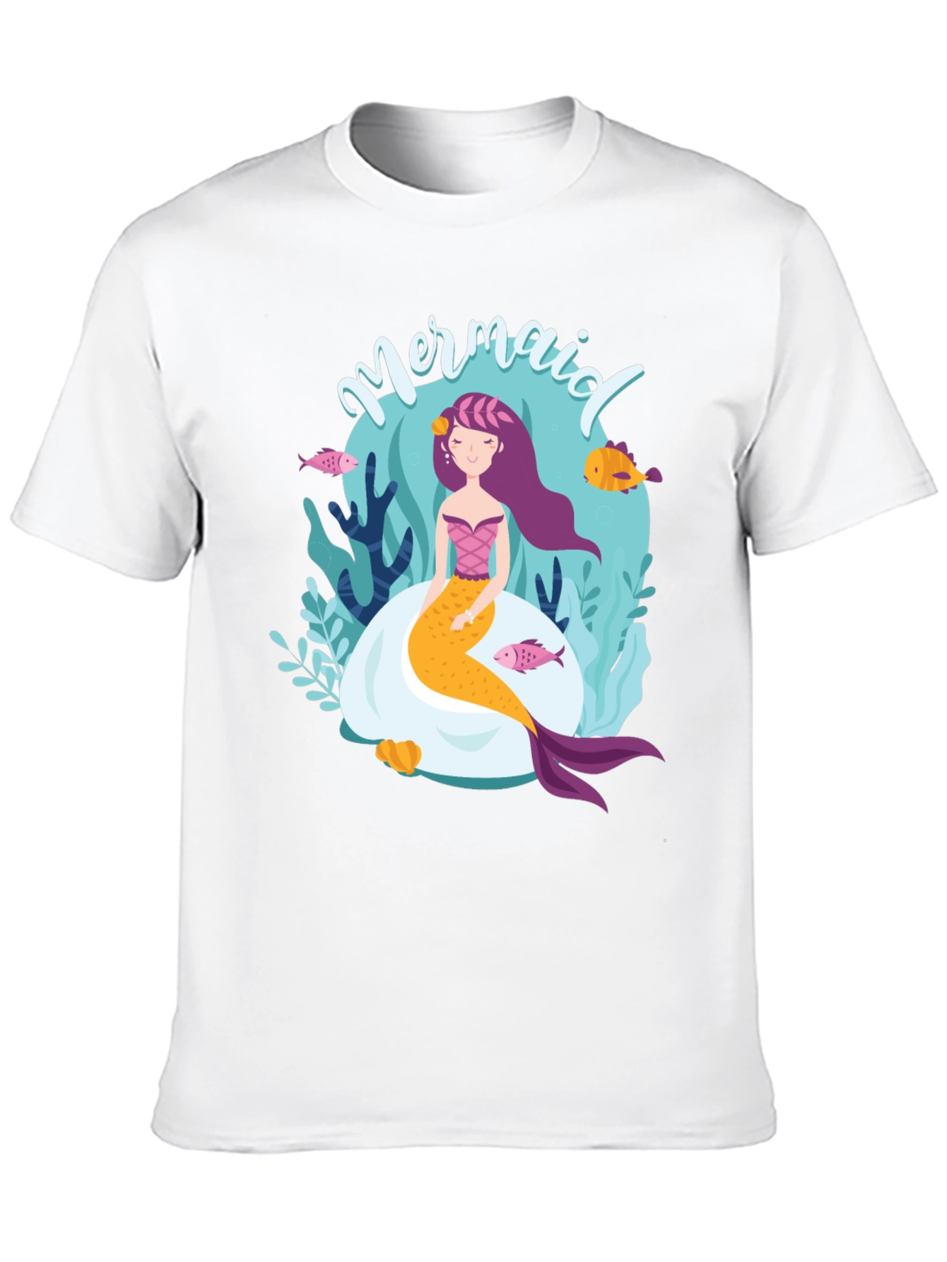 Black Mermaid Graphic Tee - Black Cotton T-Shirt view 10