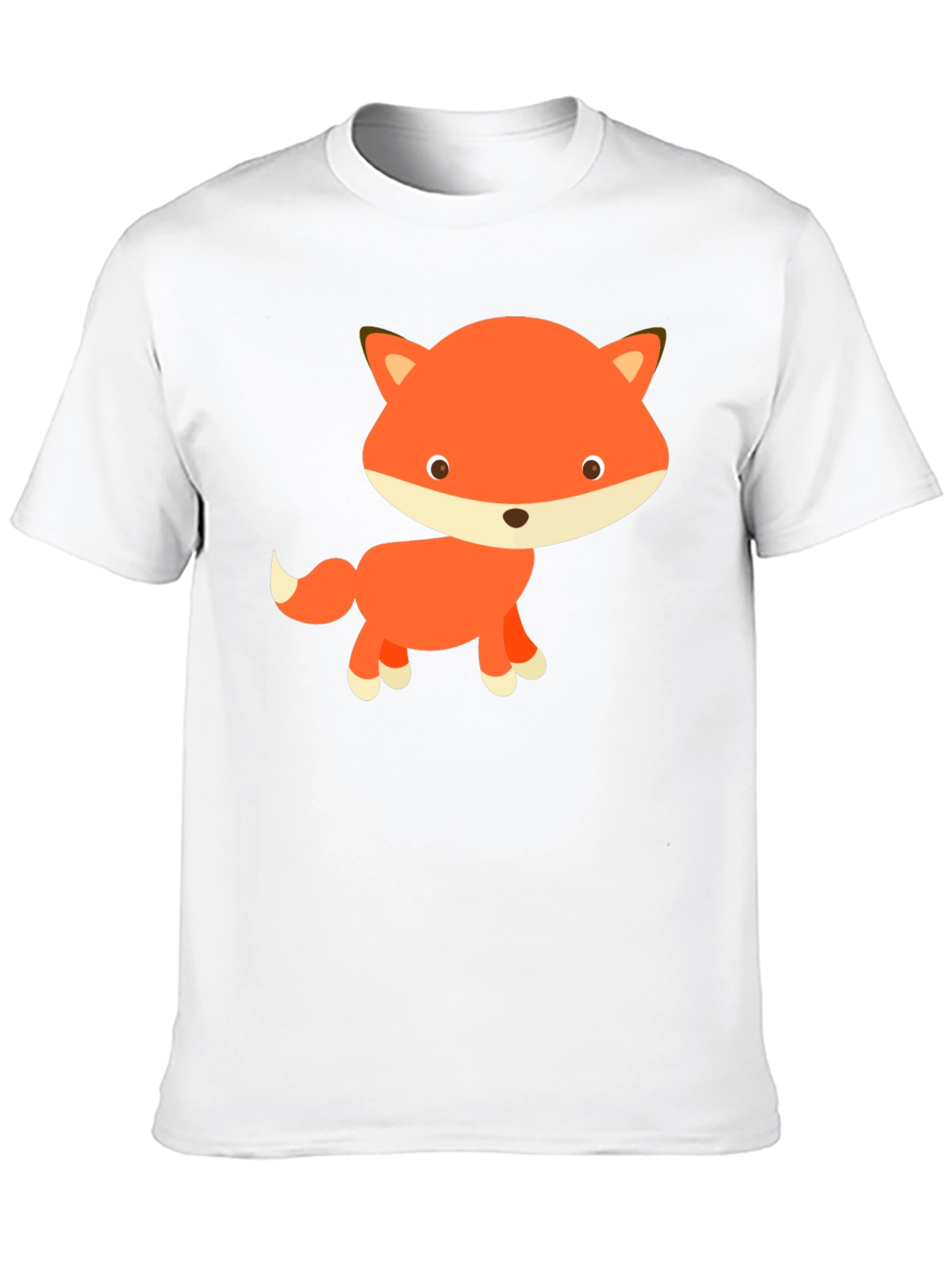 Black Cute Cartoon Fox Black T-Shirt view 10