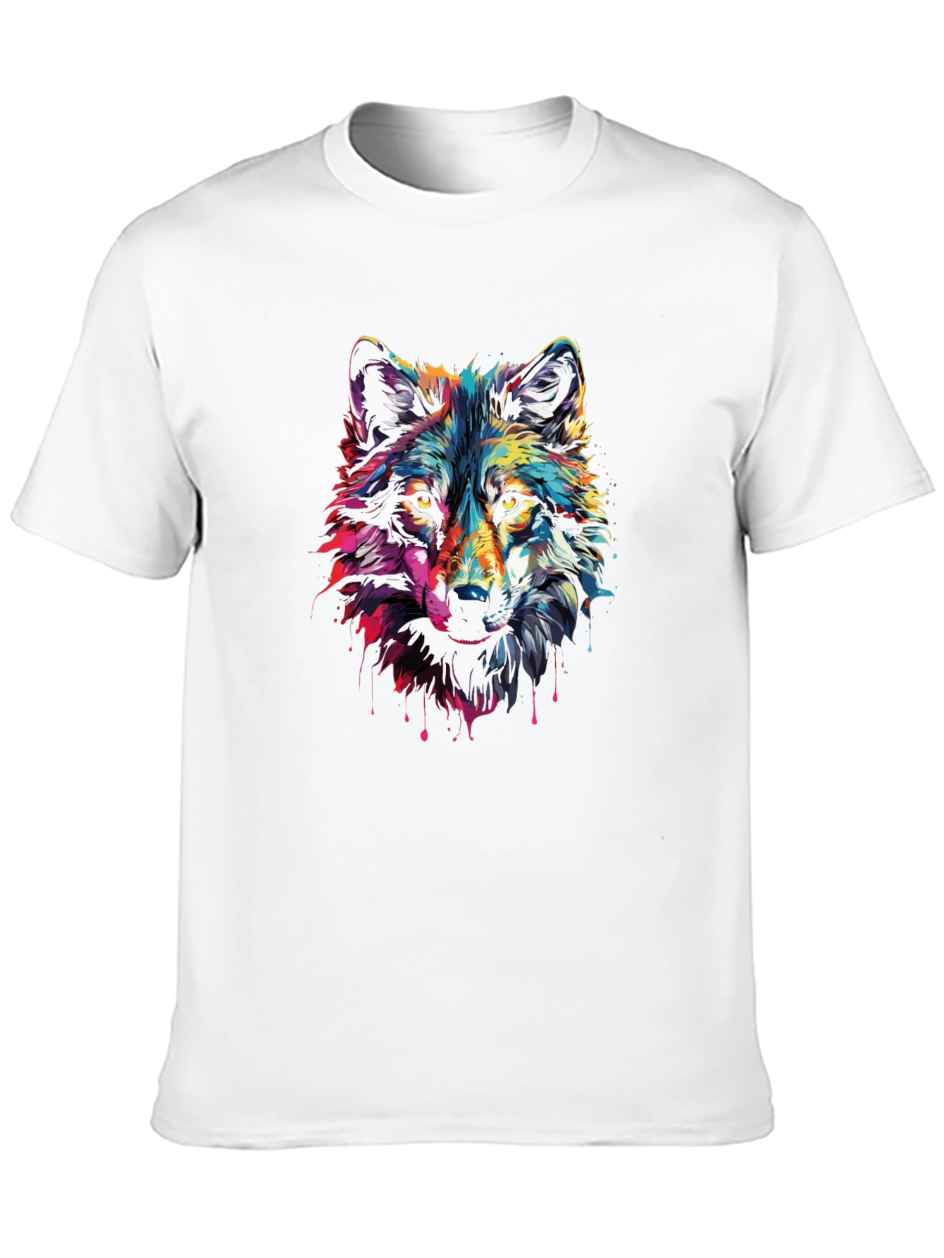 Black Vivid Wolf Graphic T-Shirt - Stylish Men's Tee view 10
