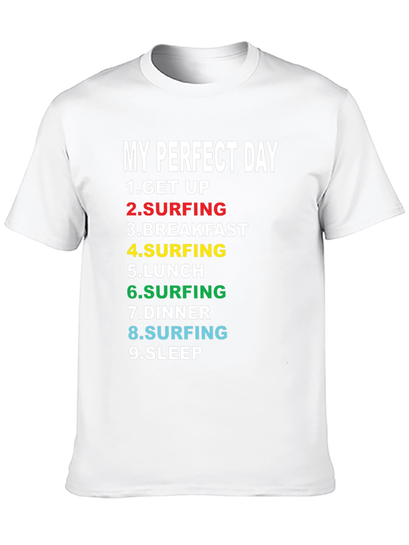 Black My Perfect Day Surfing T-Shirt - Black Cotton Tee view 10