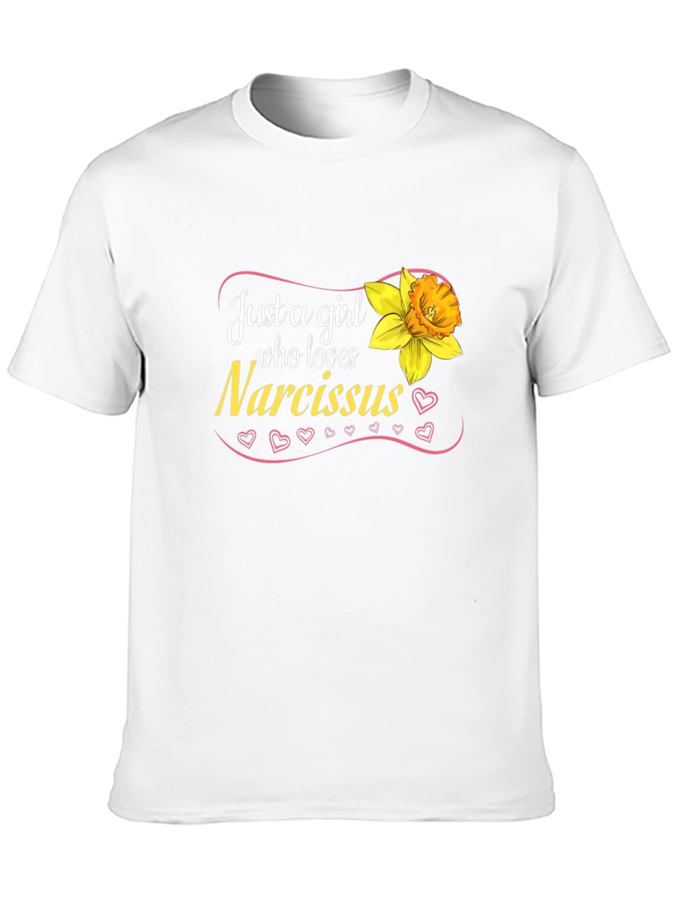Black Narcissus Flower Girl's T-Shirt - Cute Floral Tee view 10