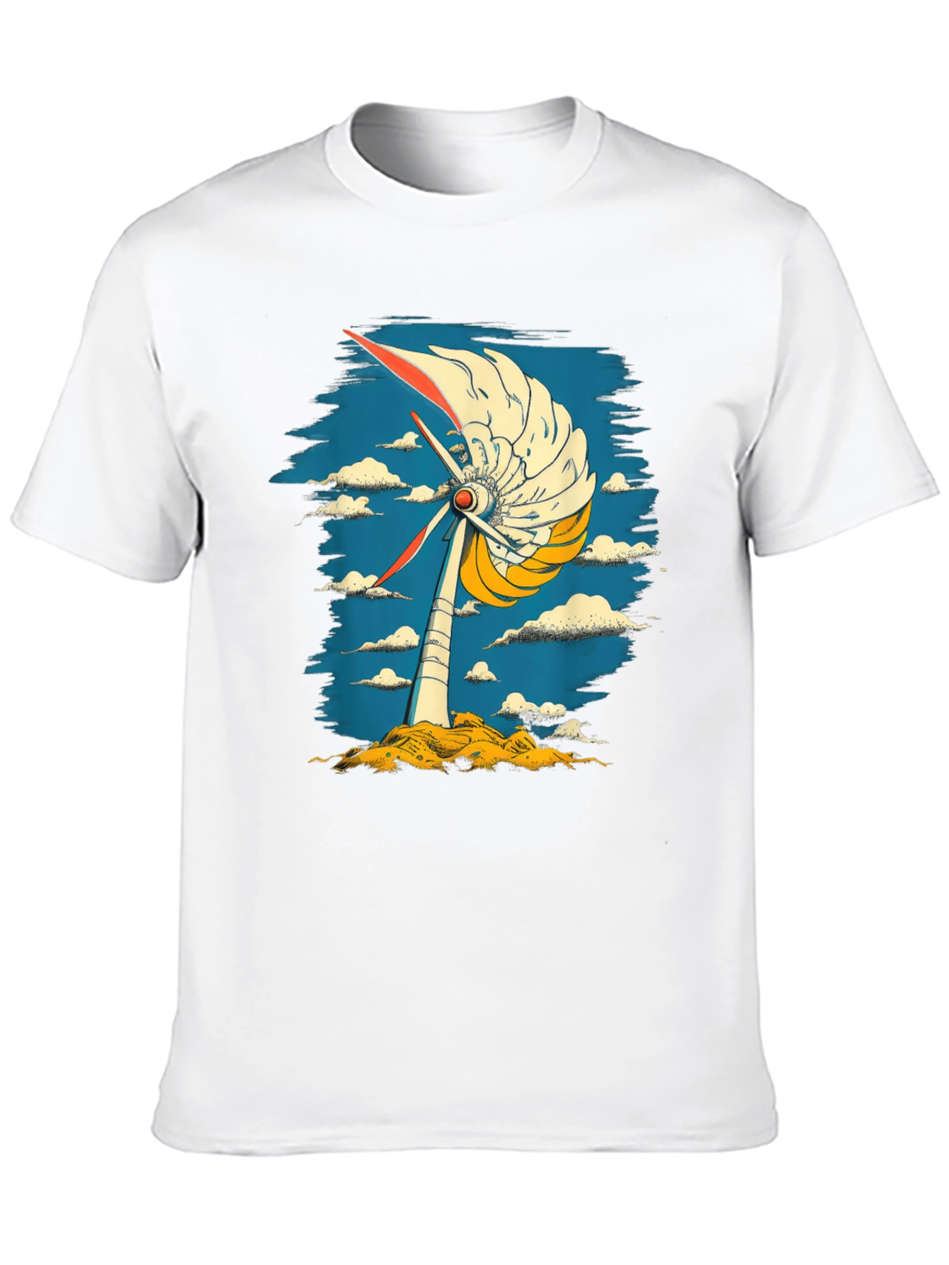 Black Abstract Windmill Graphic Tee - Modern Art Style view 10