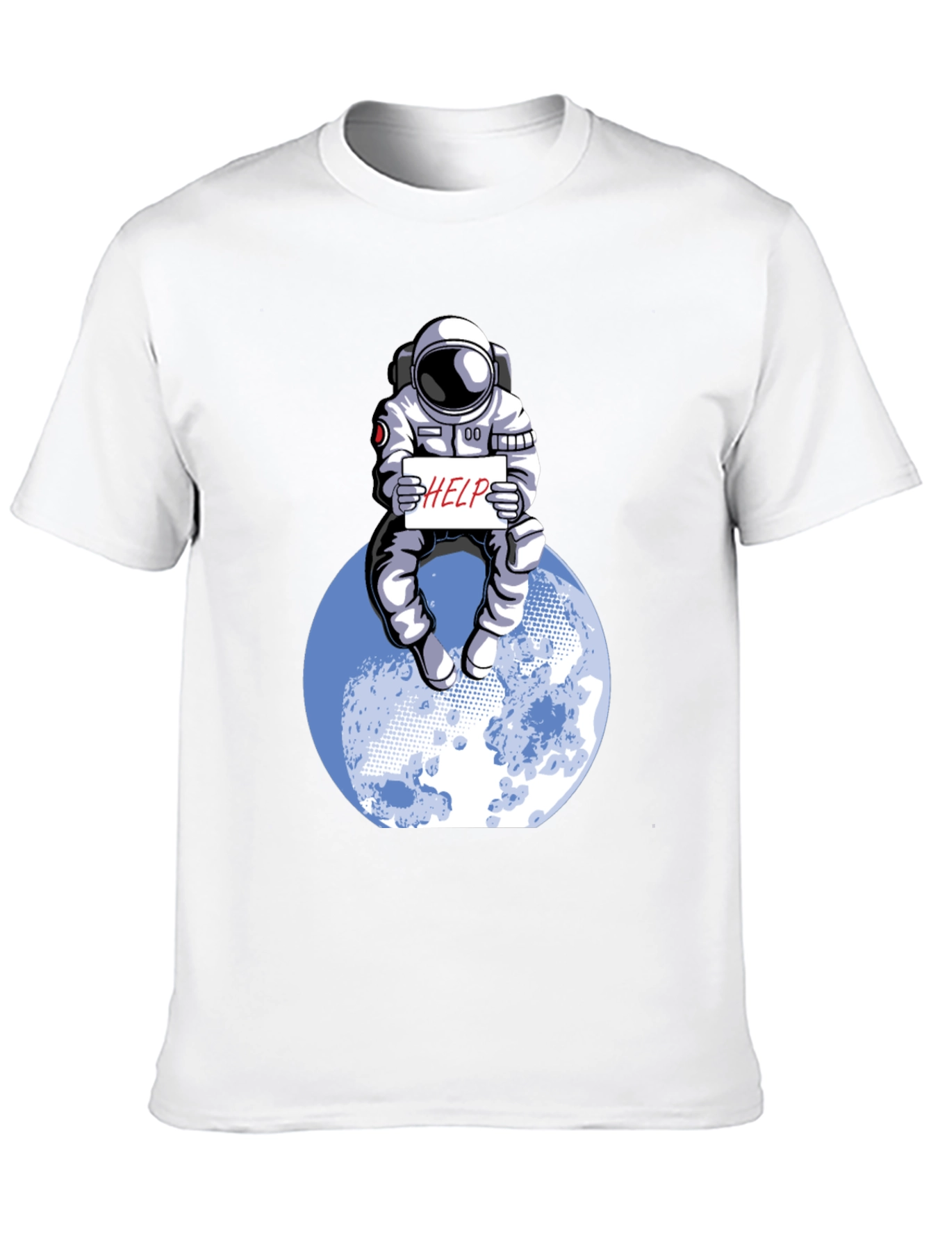 Black Astronaut 'Help' Graphic Tee - Space Humor T-Shirt view 10