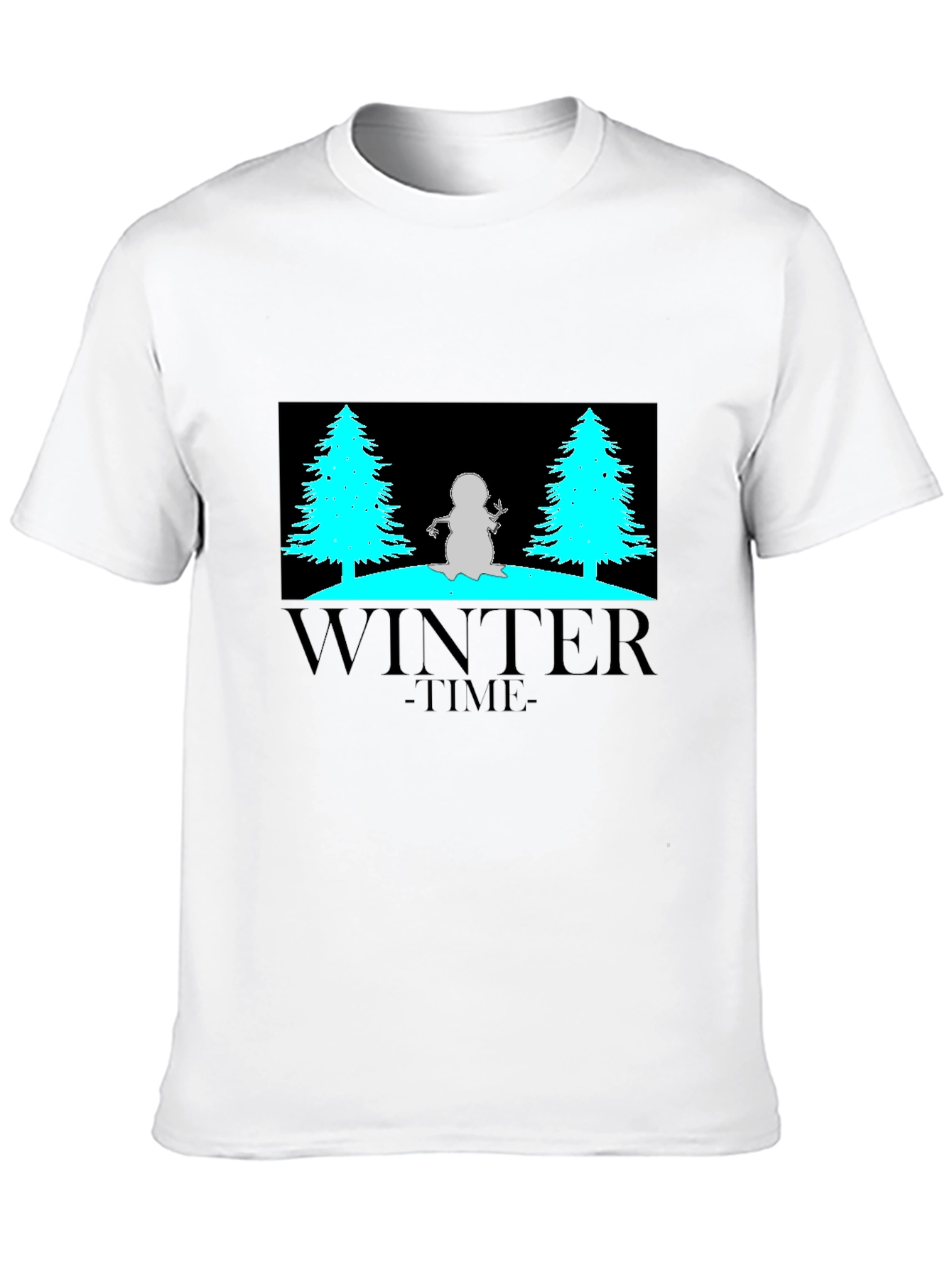 Black Winter Time Graphic Tee - Black Cotton Blend view 10