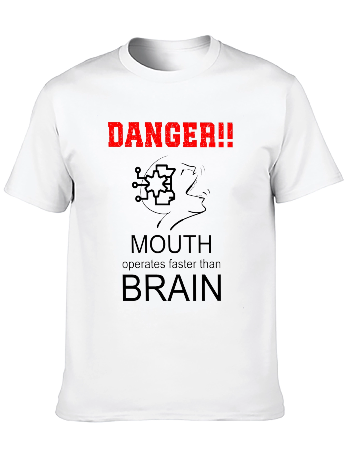 Black Danger!! Mouth Operates Faster Than Brain Humor T-Shirt view 10