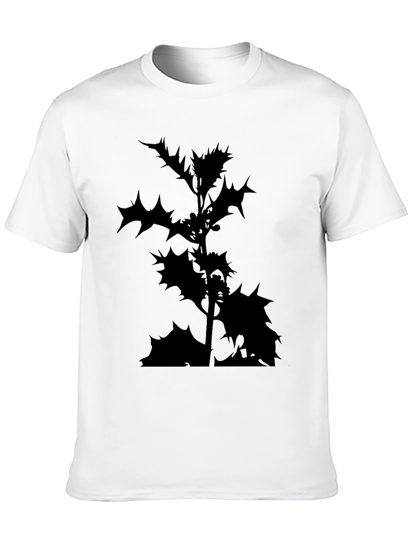 Black Black T-Shirt with Holly Silhouette view 10
