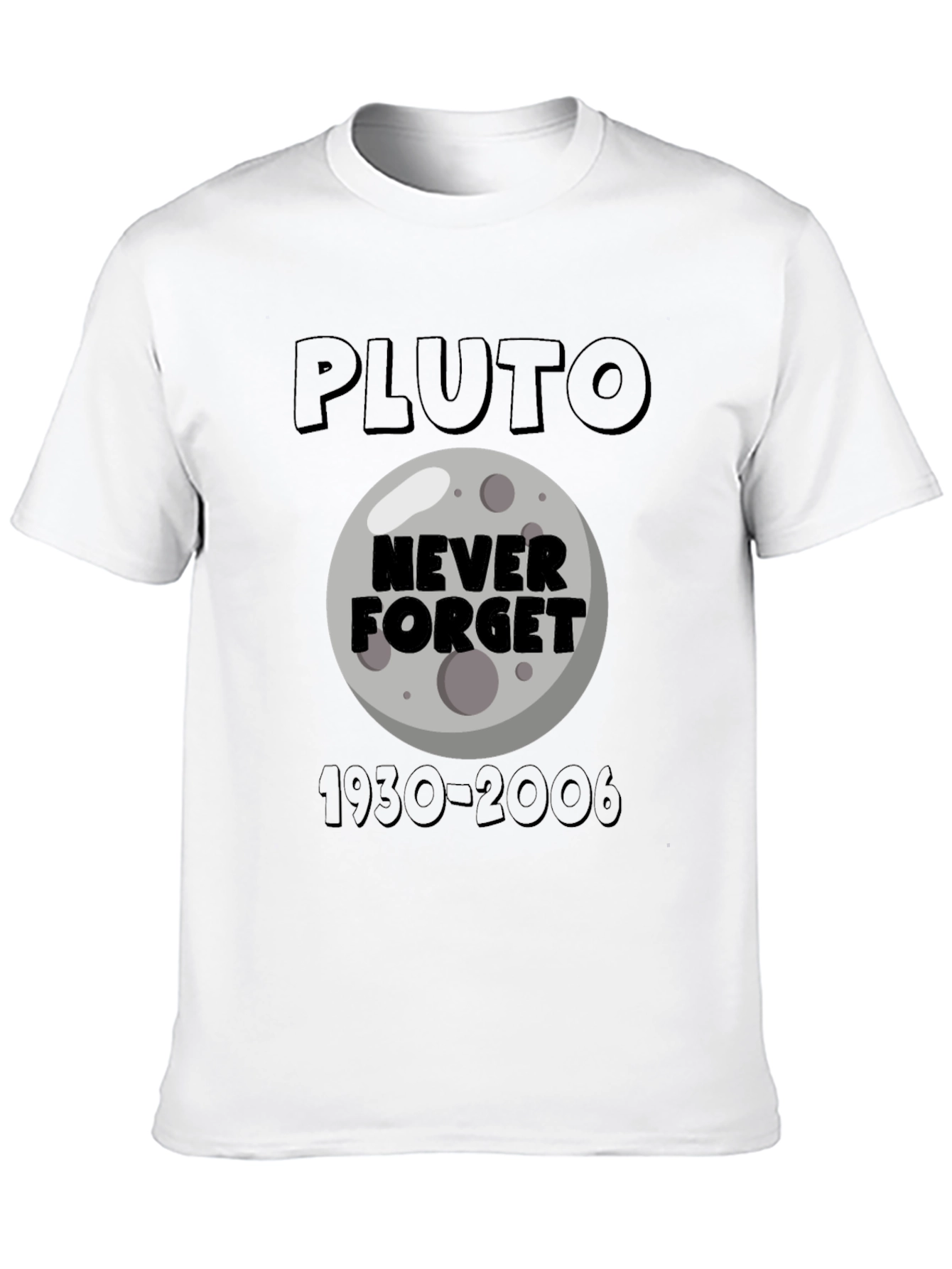 Black Pluto Never Forget Graphic T-Shirt view 10