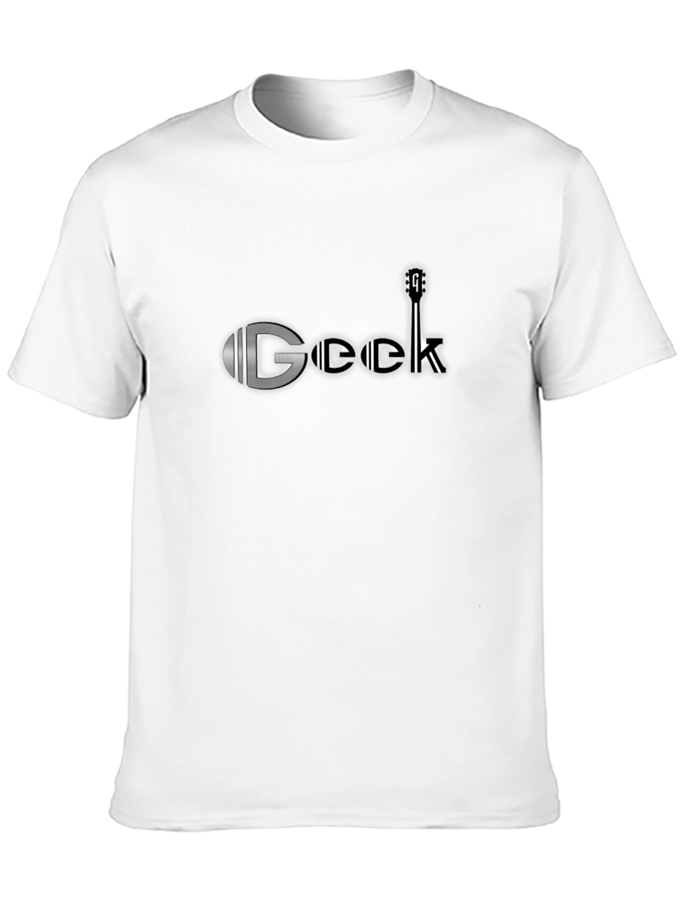 Black Geek Guitar T-Shirt - Black Cotton Blend view 10