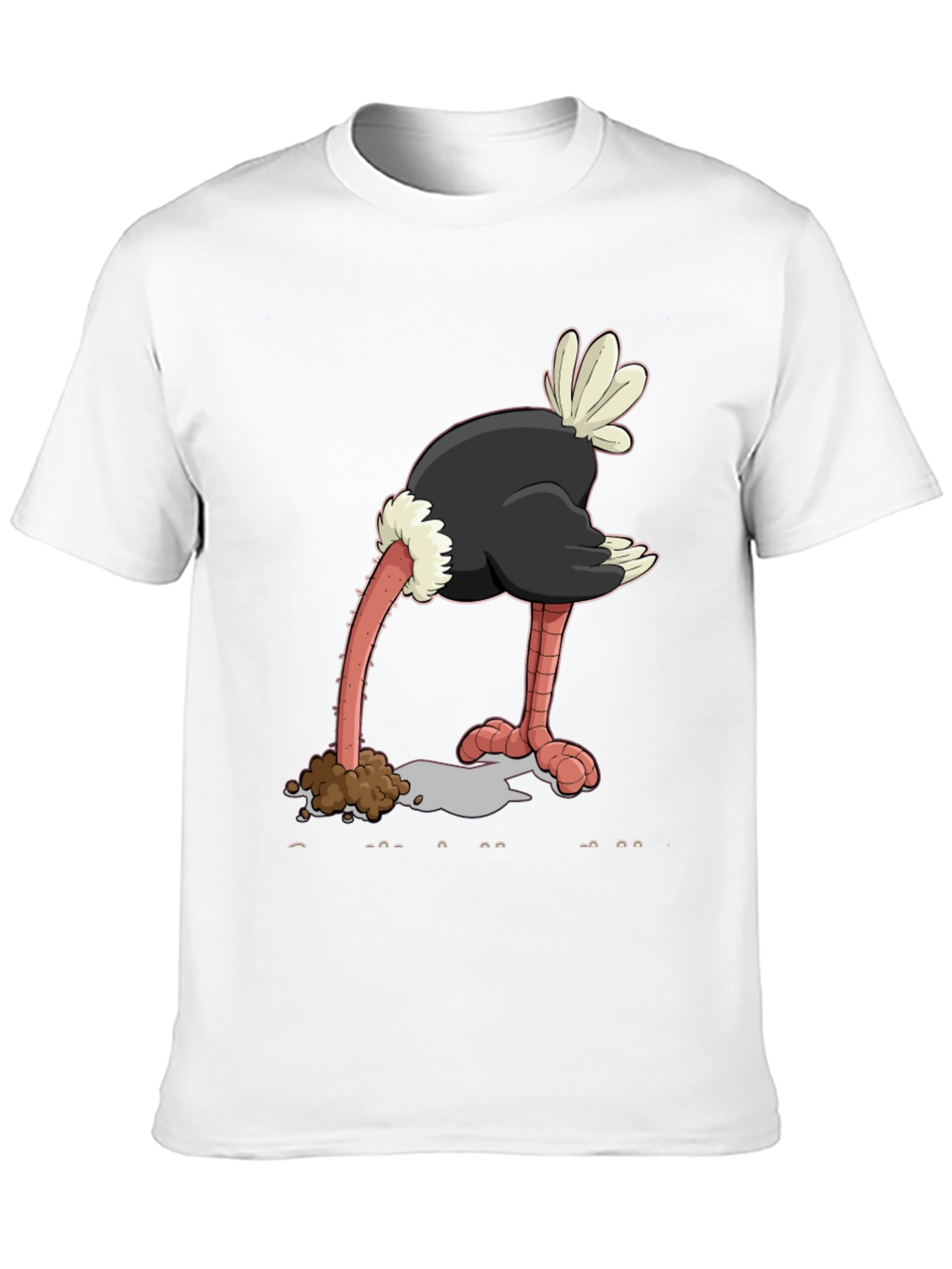 Black Ostrich Head in Sand Graphic Tee view 10