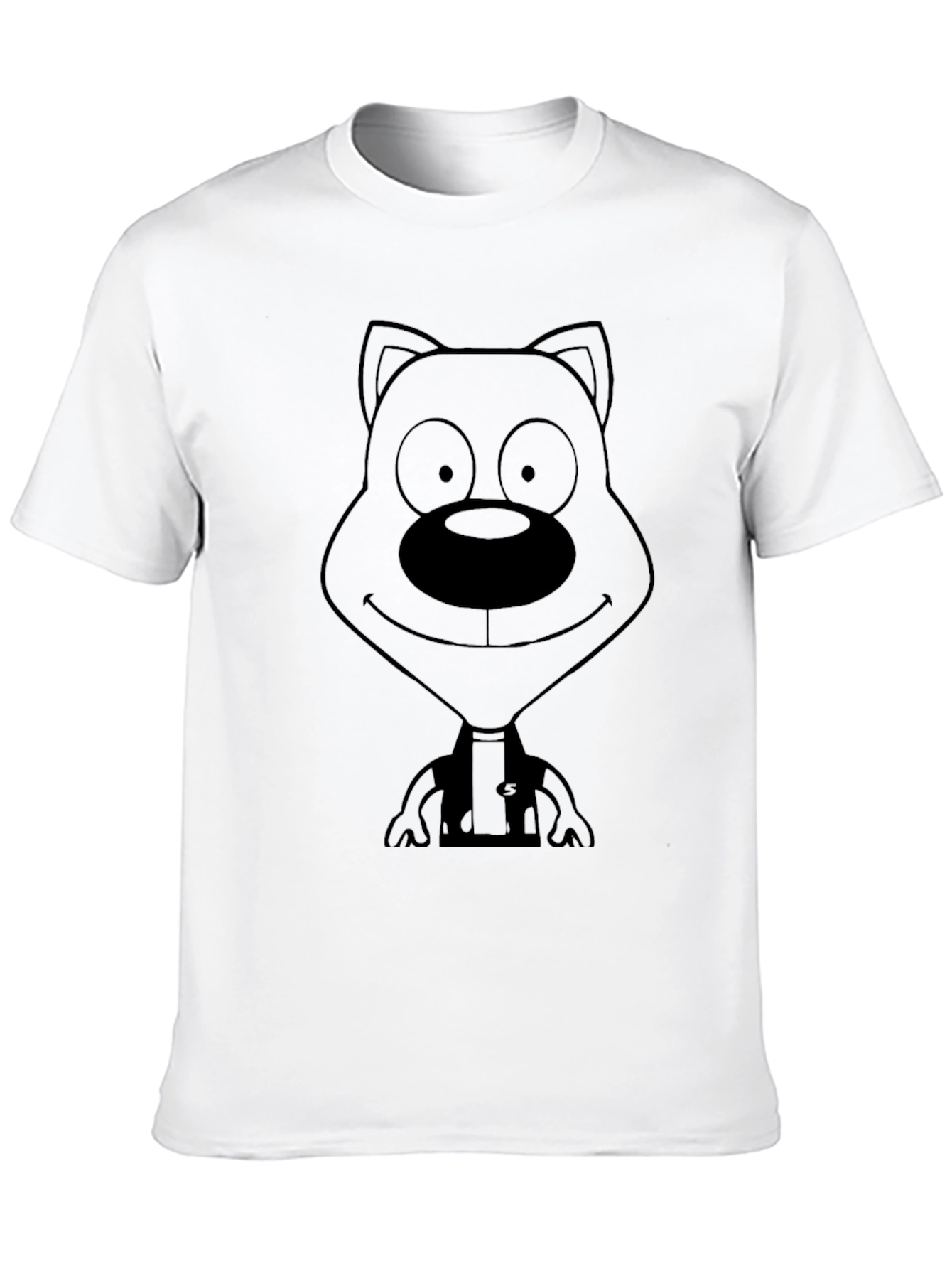 Black Cartoon Dog Graphic Black T-Shirt view 10