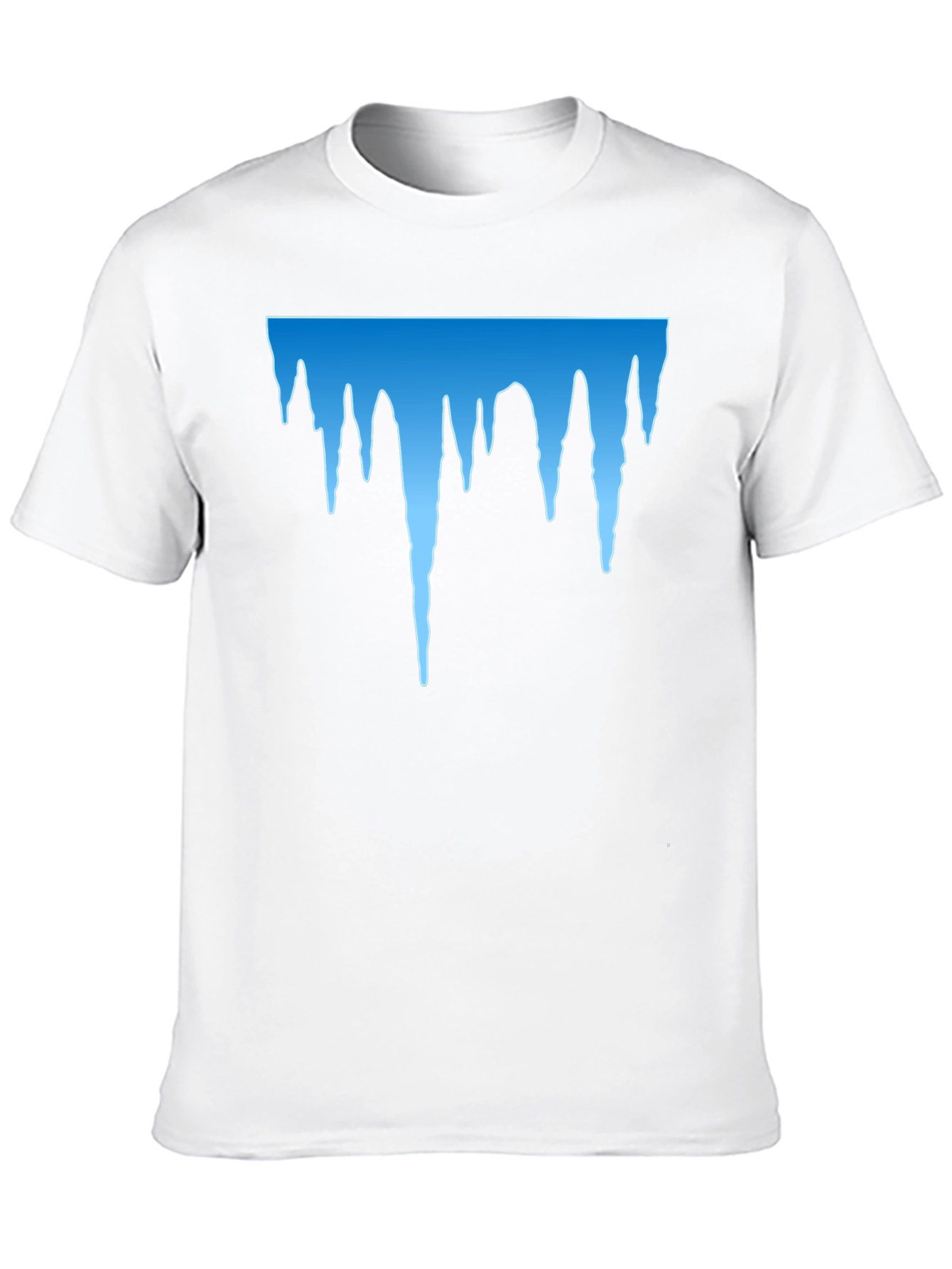 Black Icy Blue Drip Graphic Black T-Shirt view 10