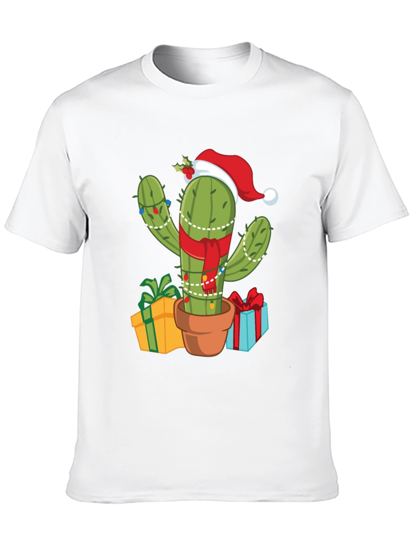 Black Festive Cactus Tee - Holiday Style! view 10