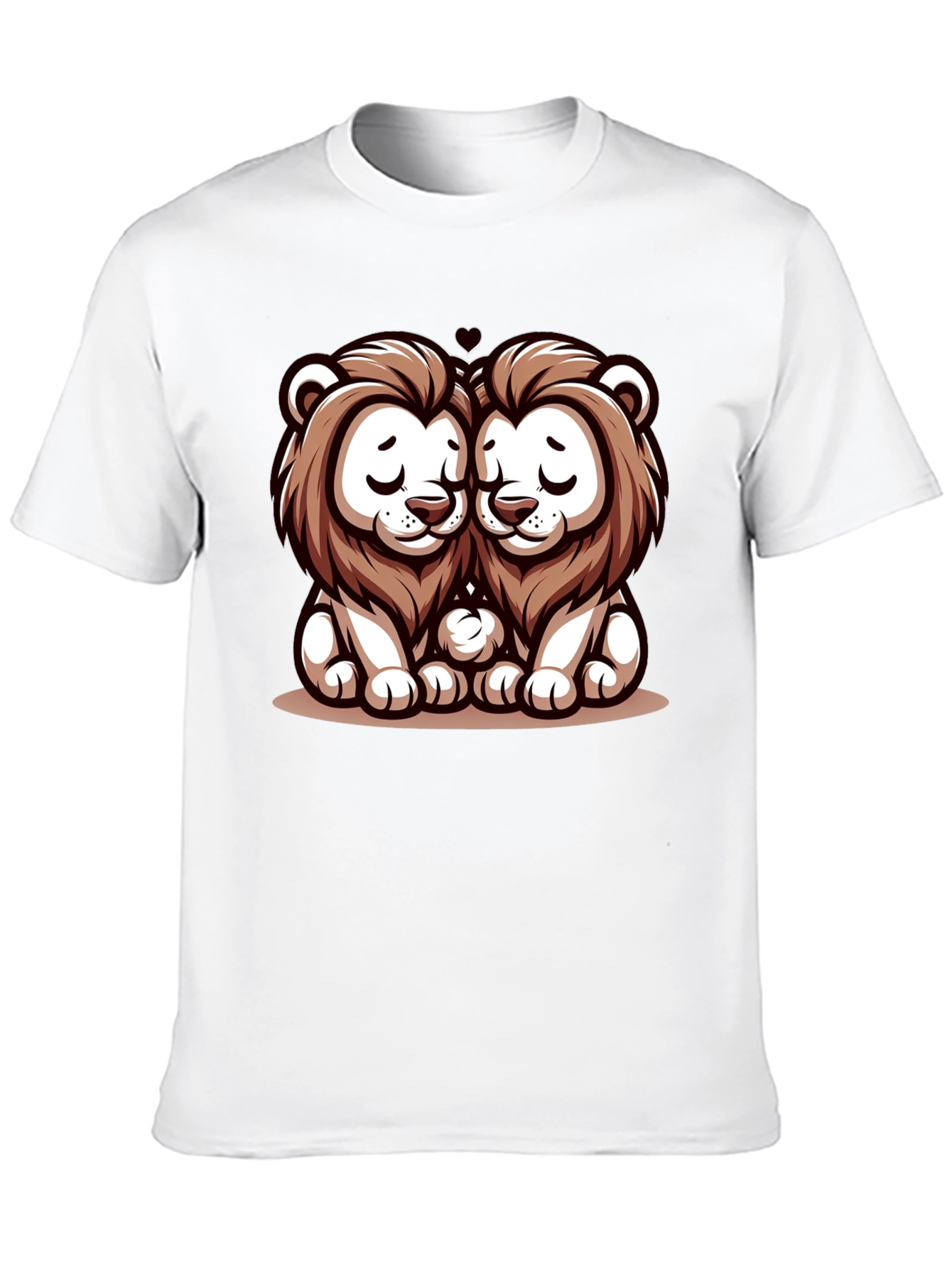 Black Cute Lion Love T-Shirt view 10