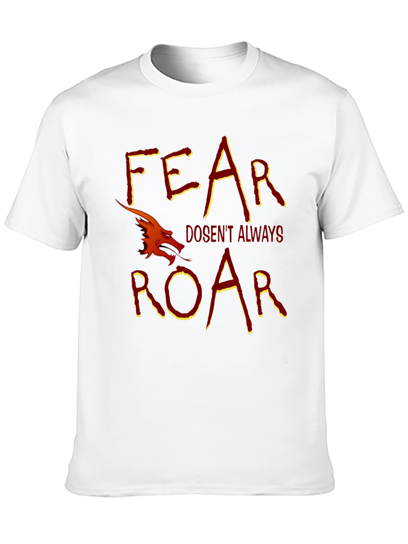 Black Fear Doesn't Always Roar Dragon Graphic T-Shirt view 10