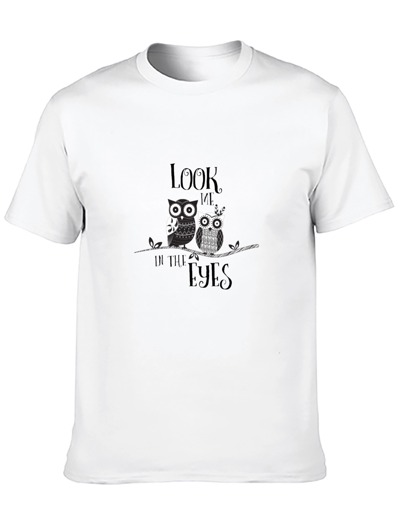 Black Look Me In The Eyes Owl Graphic T-Shirt view 10
