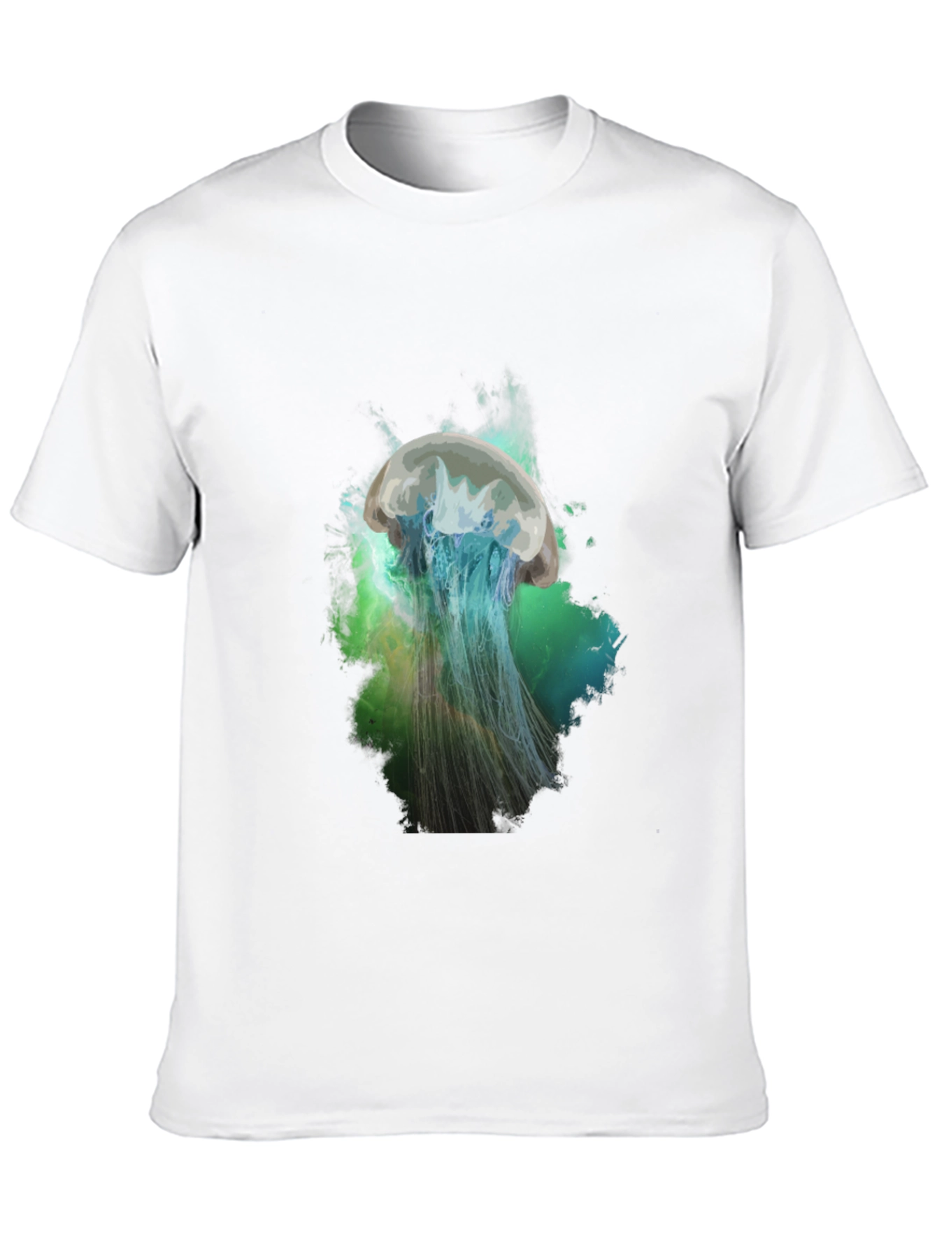 Black Jellyfish Graphic Print T-Shirt - Black view 10