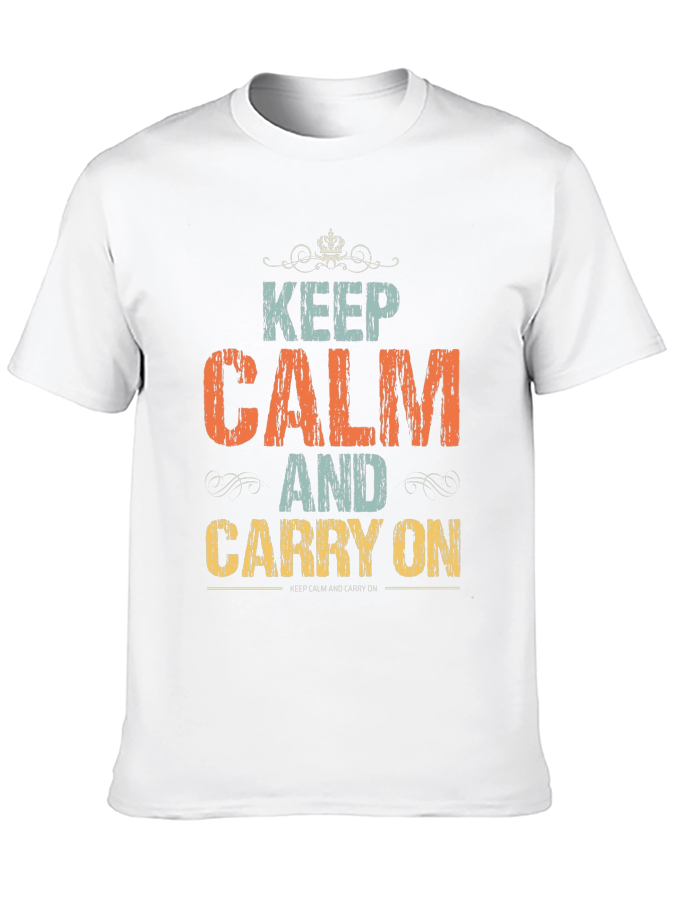 Black Keep Calm T-Shirt:  Vintage Style Graphic Tee view 10