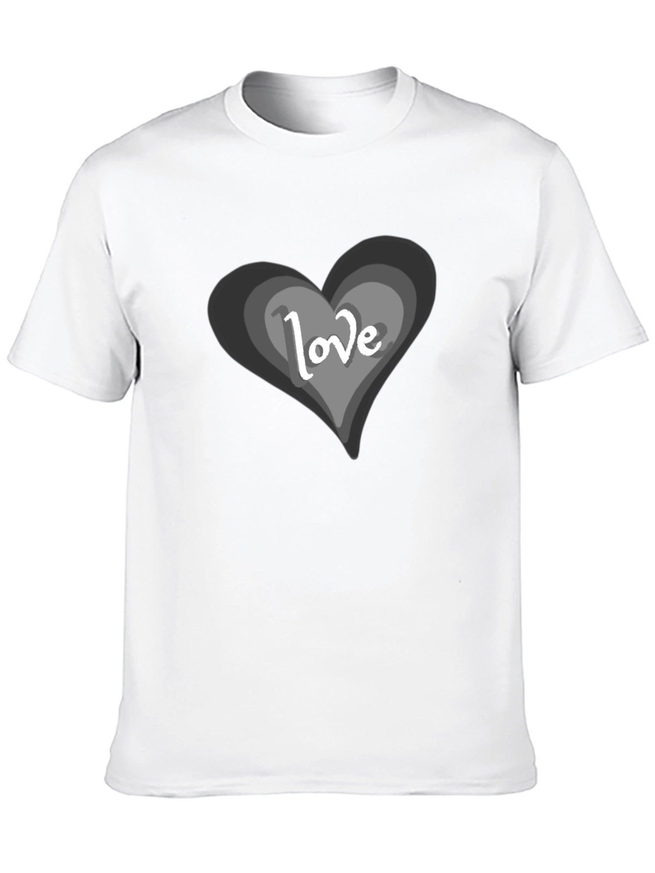Black Love Heart Graphic Black T-Shirt view 10