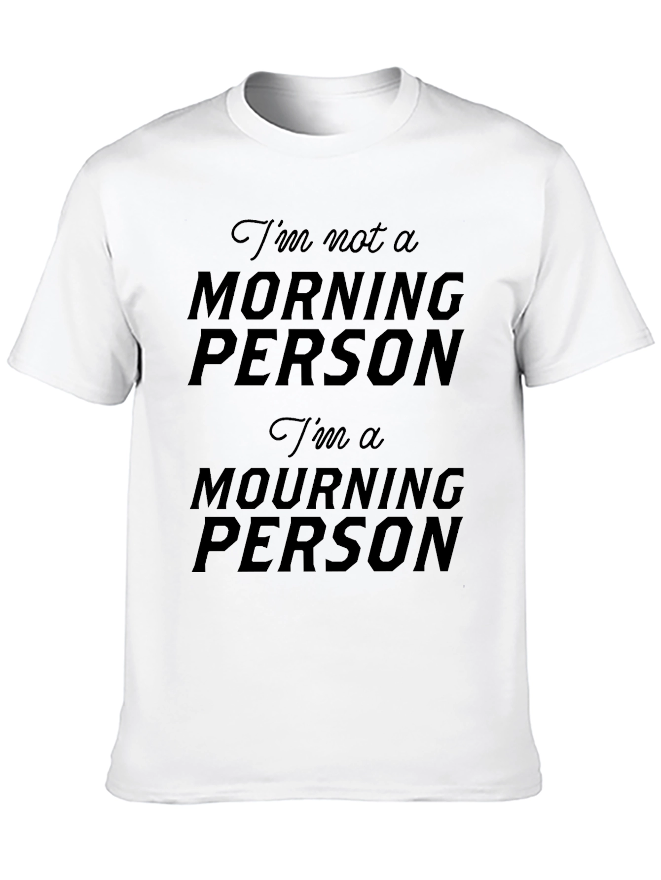 Black Funny "Mourning Person" Graphic T-Shirt - Black view 10