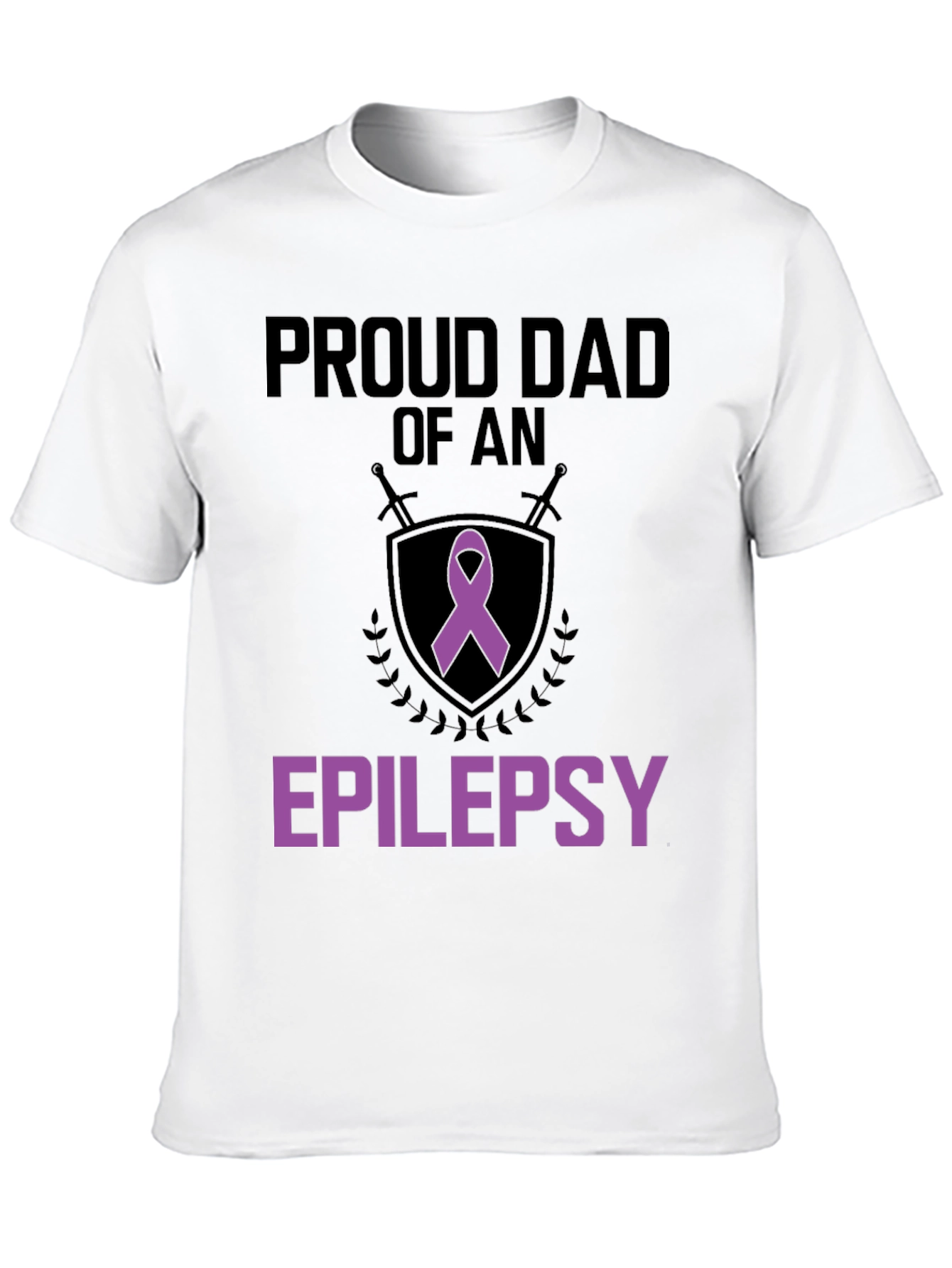 Black Proud Dad of an Epilepsy Warrior T-Shirt view 10