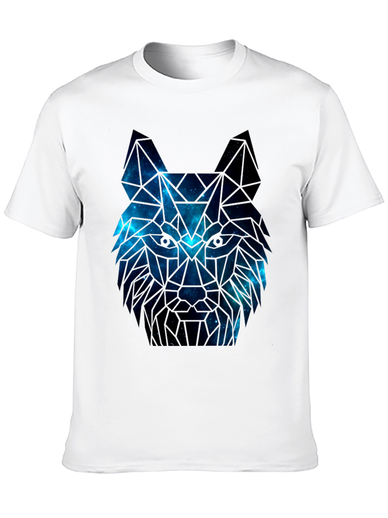 Black Galaxy Wolf Graphic Tee - Men's Black T-Shirt view 10
