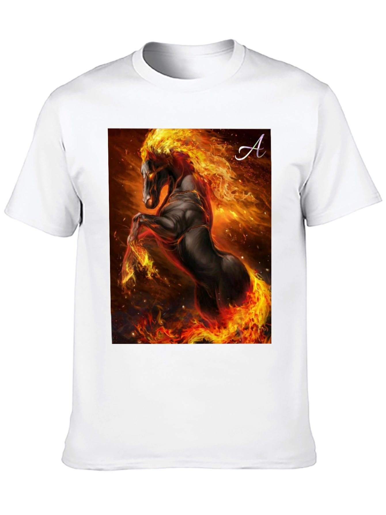 Black Fiery Horse Graphic T-Shirt - Black view 10
