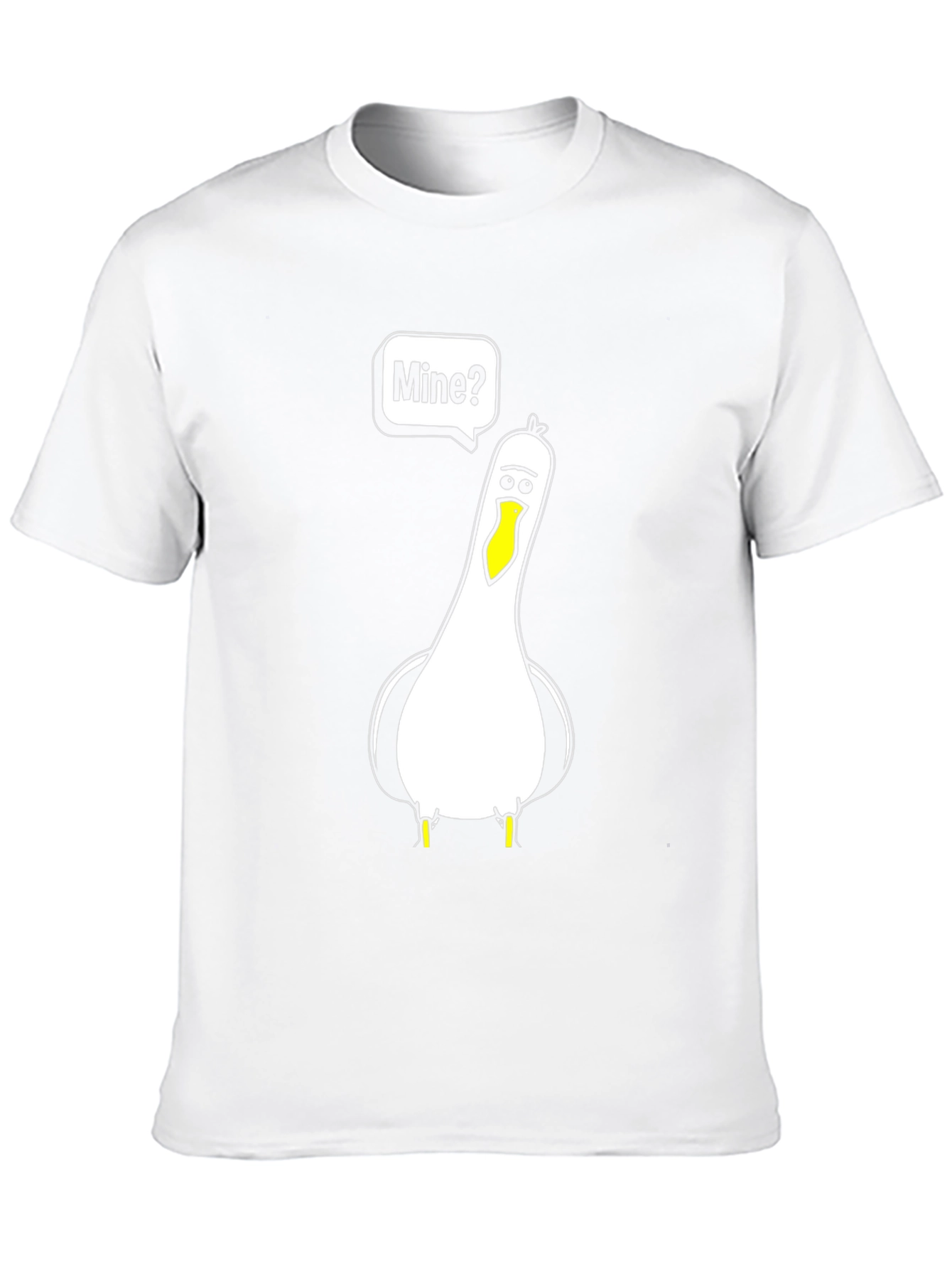 Black Funny Seagull 'Mine?' Graphic T-Shirt view 10